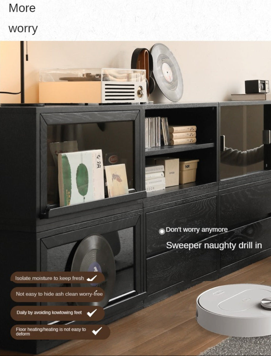 Oak Solid Wood Modern Module Combination Bookcase