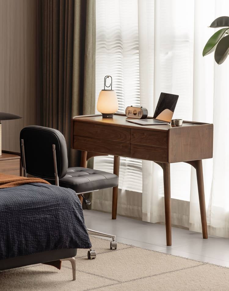 Black Walnut Solid Wood Italian Light Luxury Dressing Table