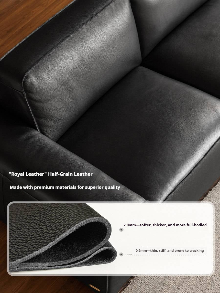 Full Grain Genuine Leather Sofa Contemporary Couch
