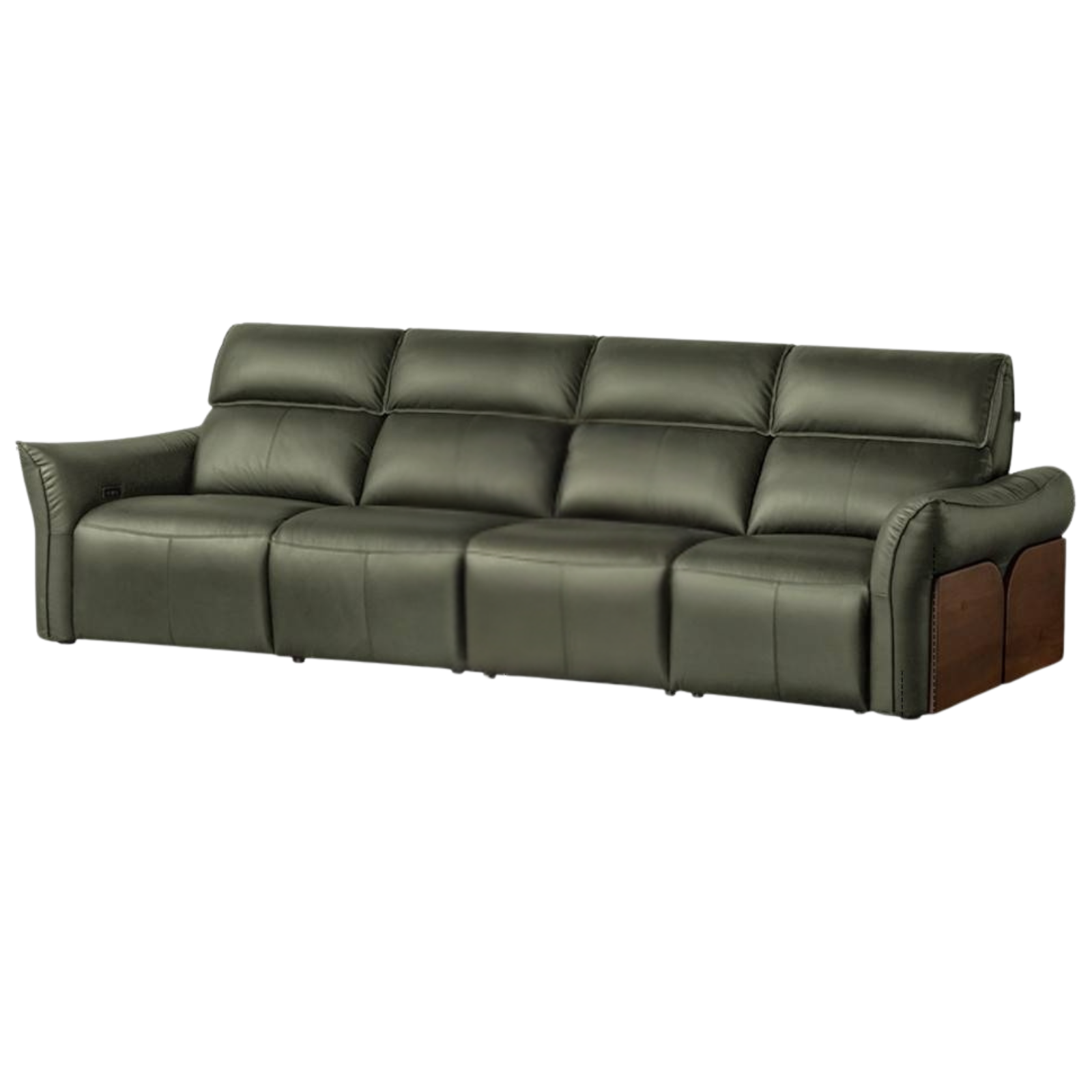 Black walnut solid wood Top Grain Genuine Leather Zero Wall Power Reclining Sofa