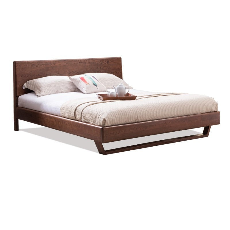 Oak Solid Wood Bed Nordic Bedroom"