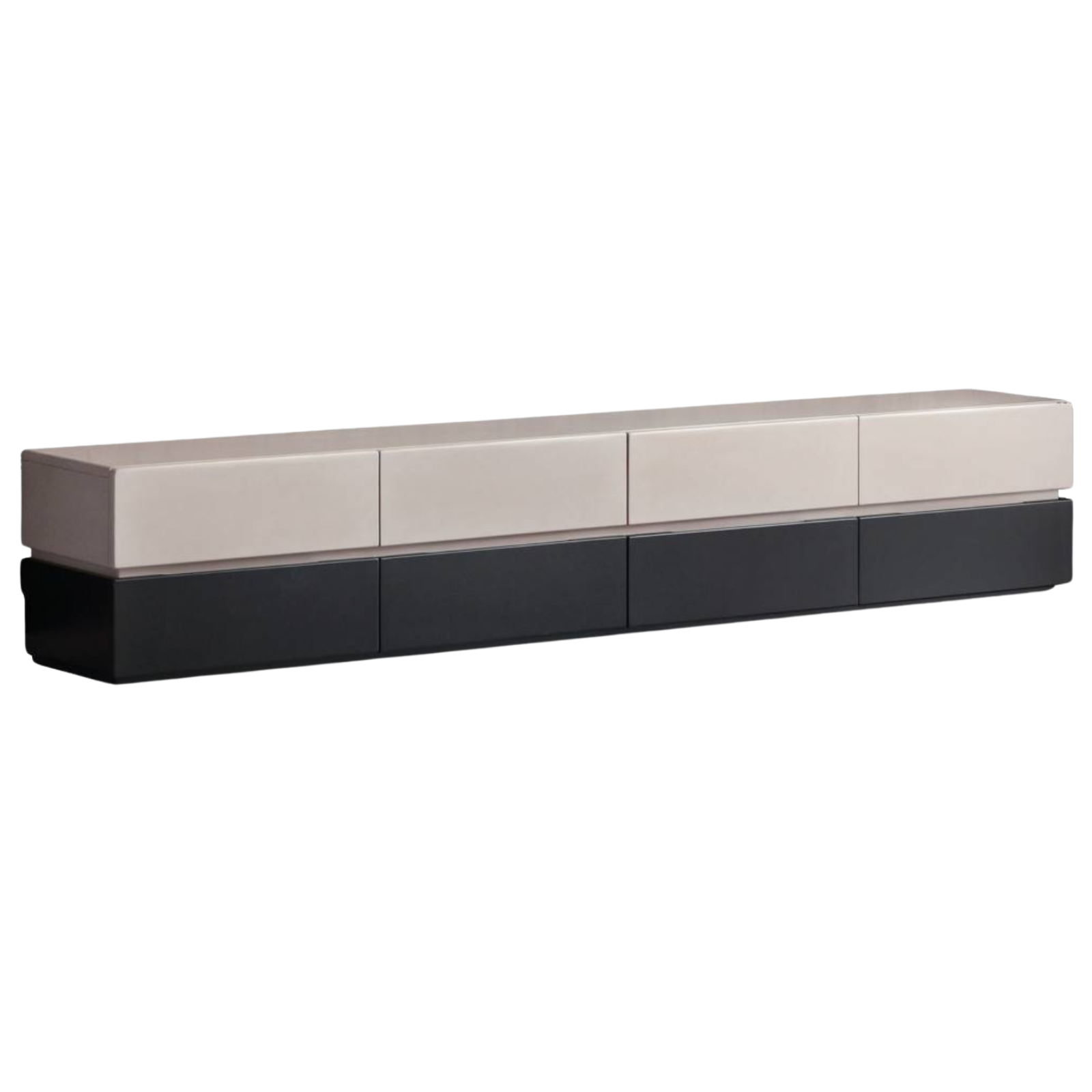 Solid Rubberwood Italian Light Luxury TV Cabinet