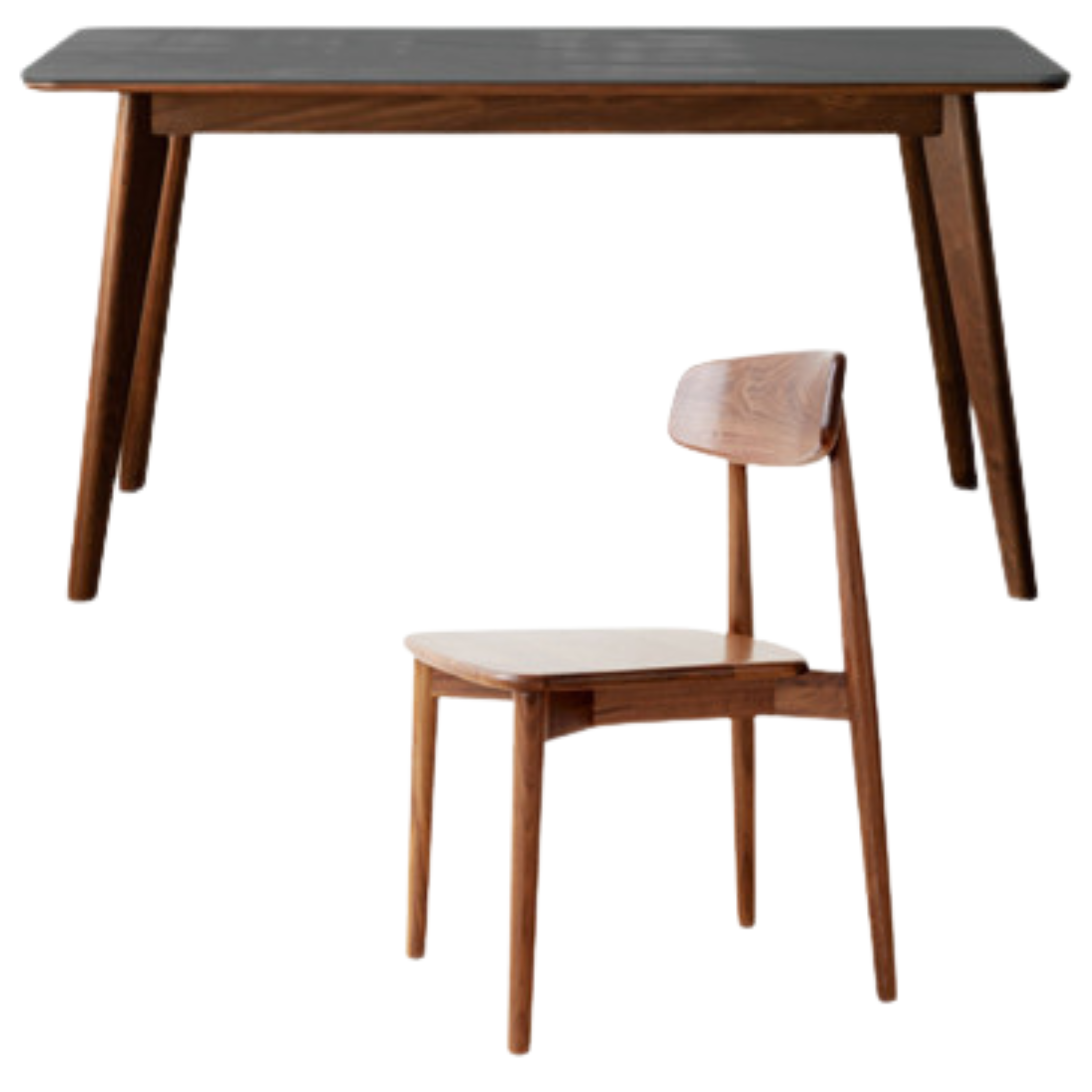 Black walnut solid wood rock plate dining table