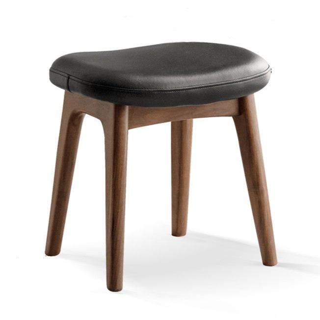 Oak, Black Walnut Solid Wood Makeup Soft Stool