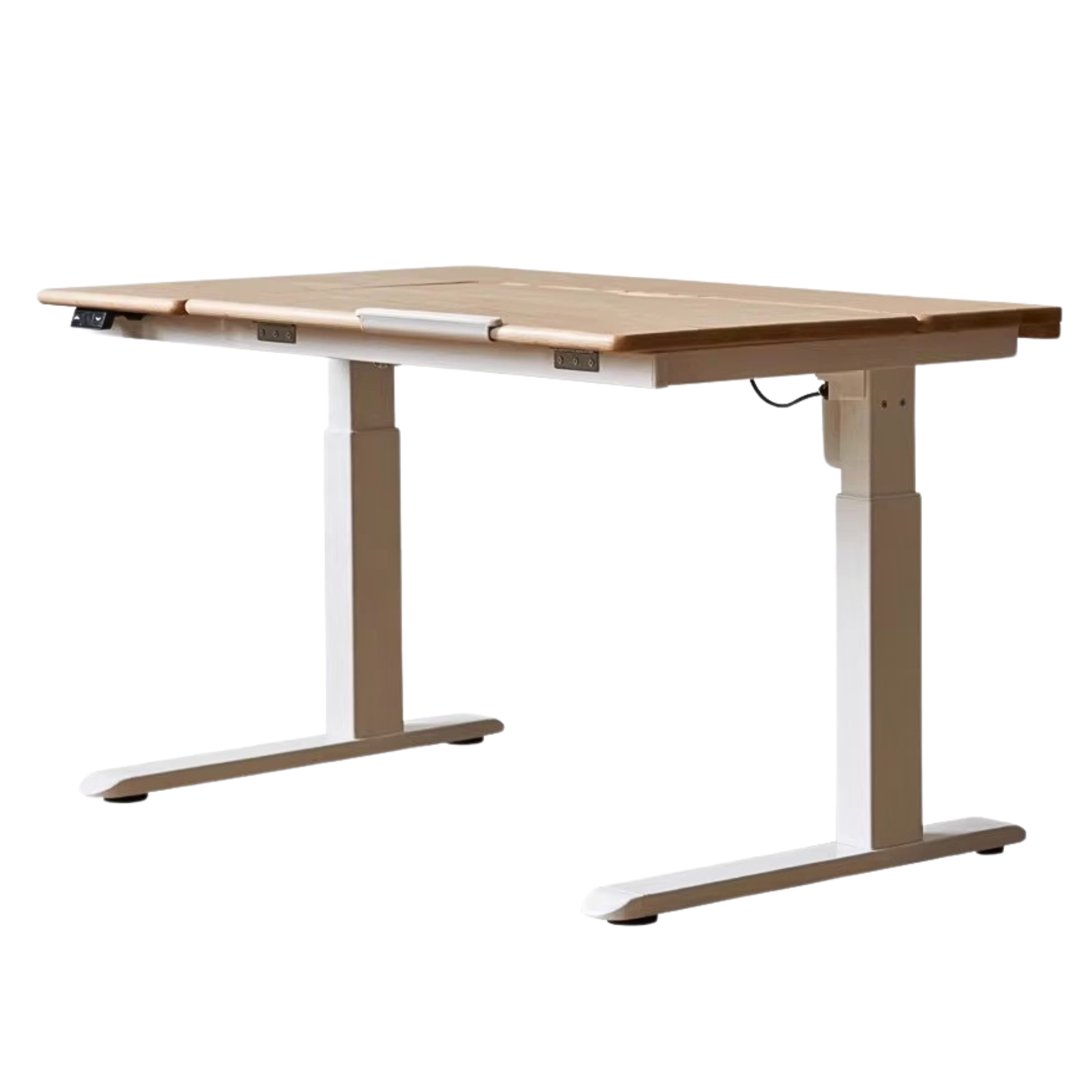 Oak solid wood children's electric lifting tilts study desk