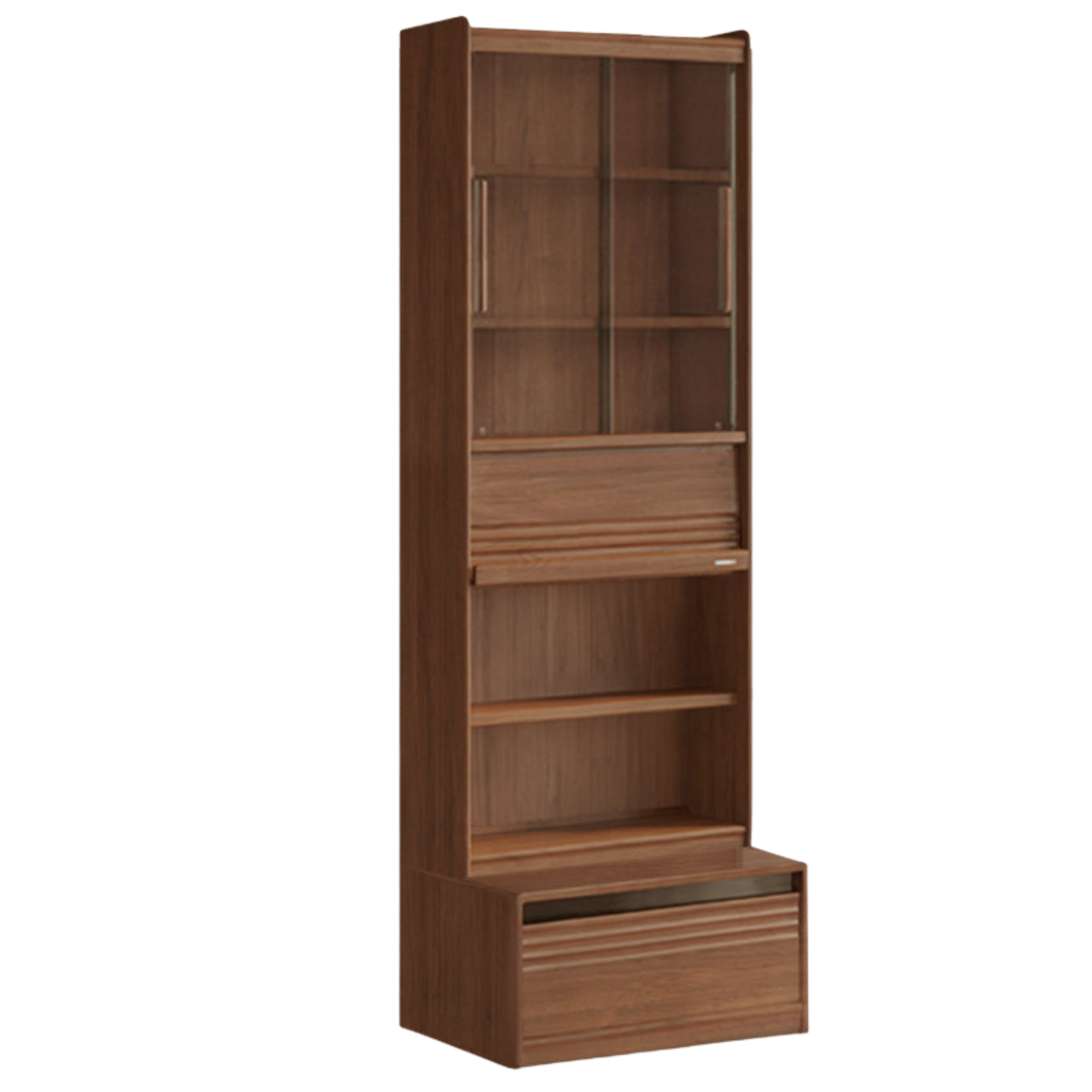 Black Walnut, Sandalwood, Oak, Ash Solid Wood Combination Bookcase with Floor Display and Luxury Storage