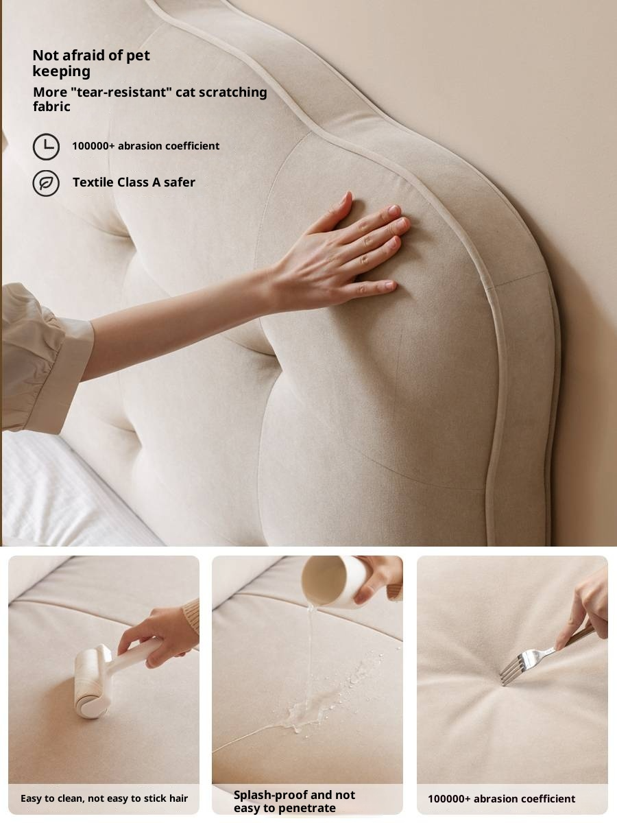 Fabric Cat Scratch Soft Backrest Bed