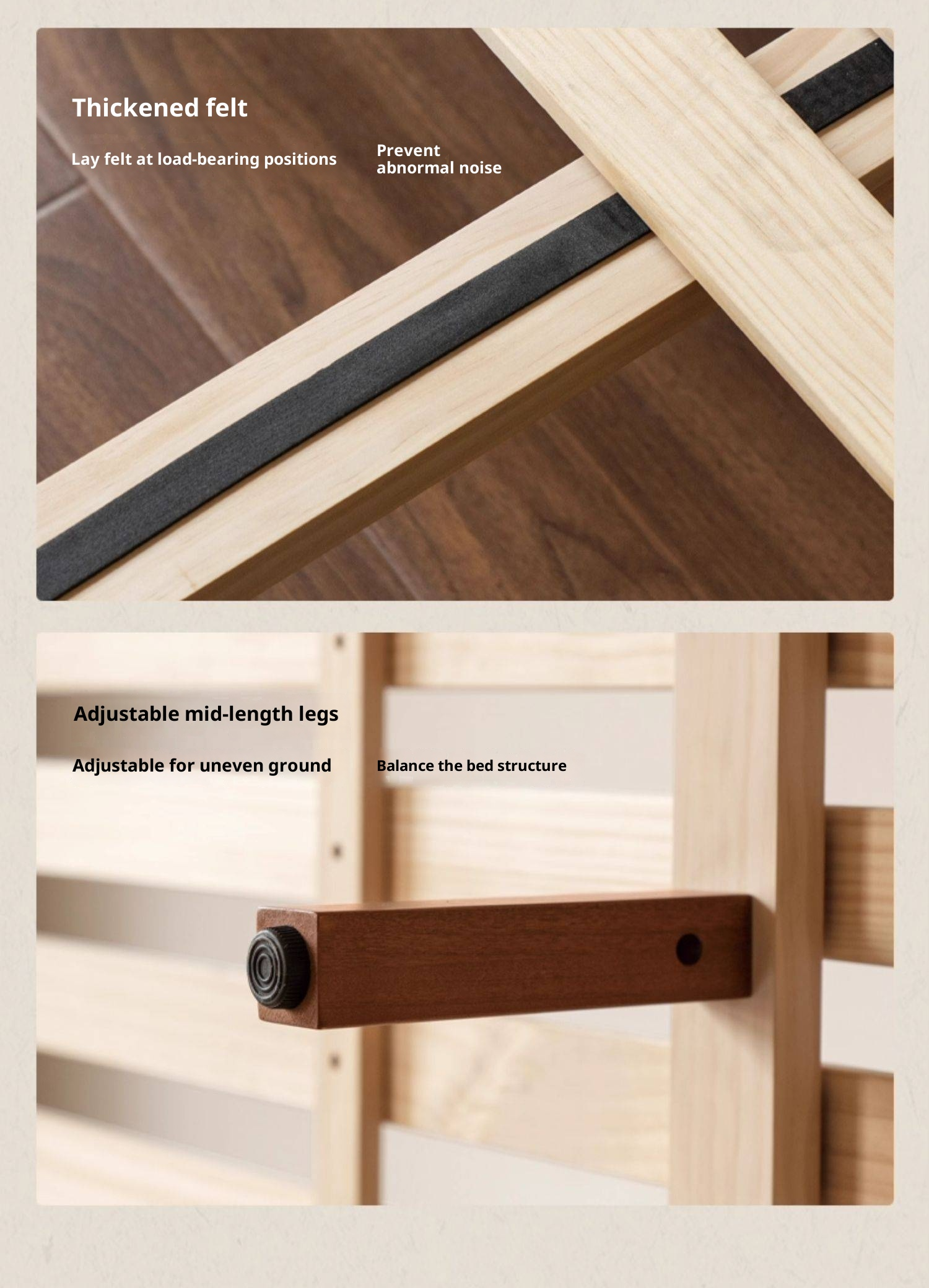 Poplar Solid Wood Bed, French Retro Style Piano Key Bed