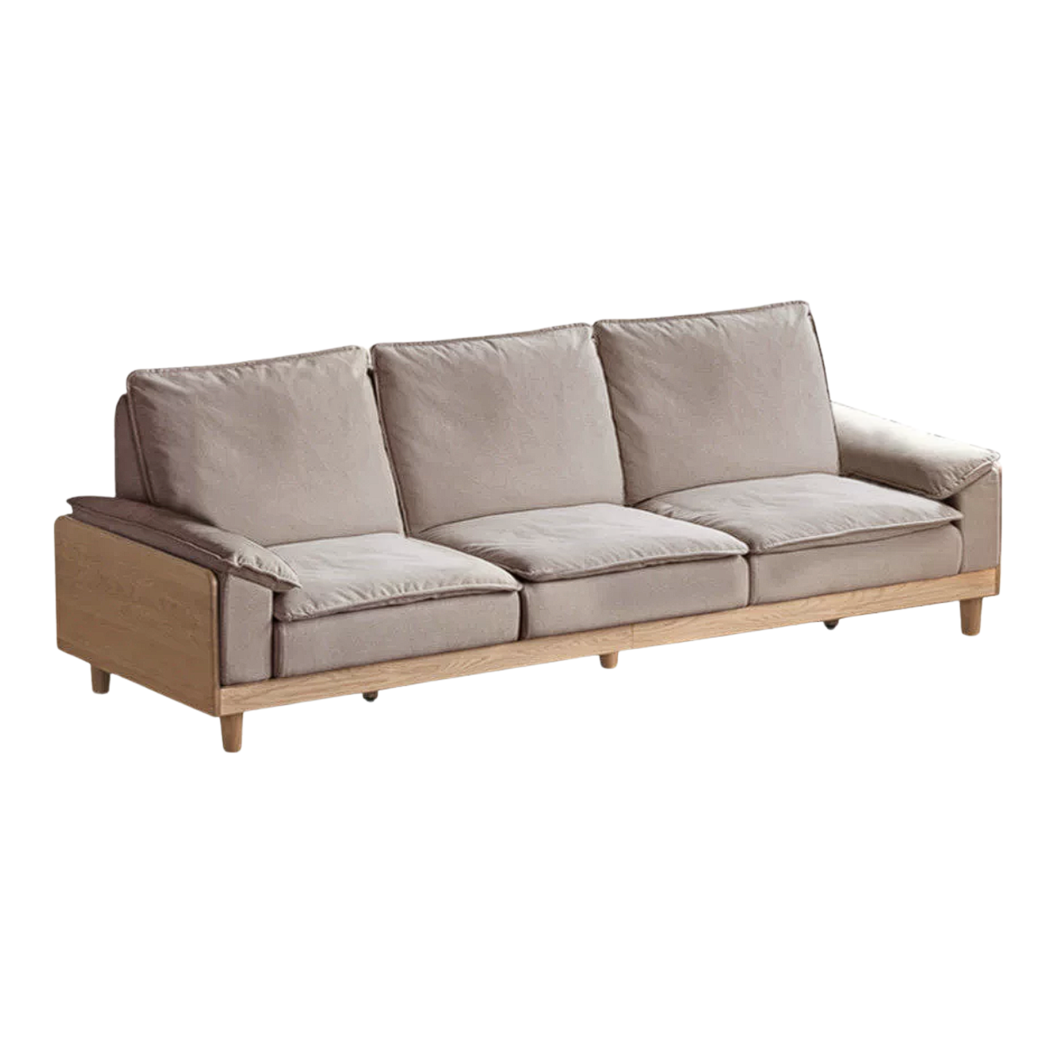 Red Oak, White Oak, Ash Solid Wood Linen Track Arm Sofa