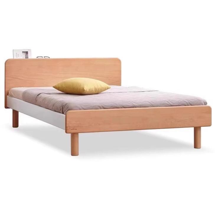 European Beech Solid Wood Modern Double Bed