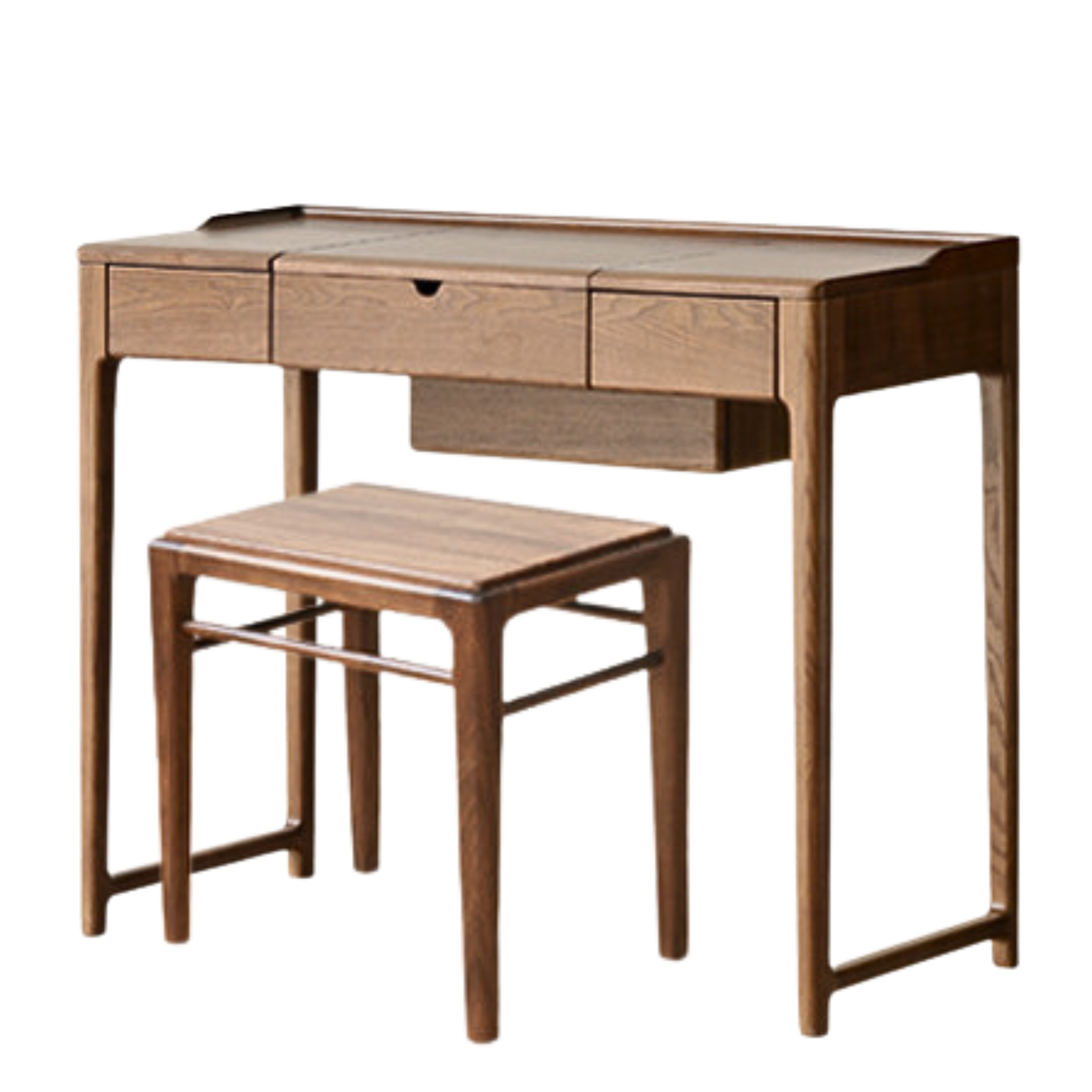 Black walnut, Ash solid wood flip dressing table :