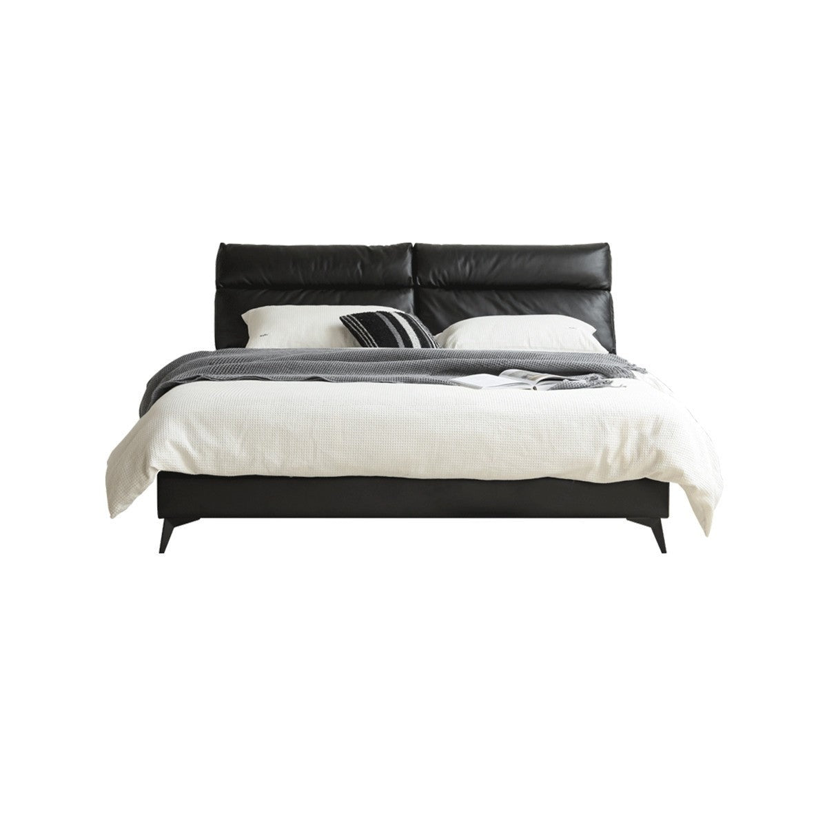 Leather Upholstered Bed with Down Filling_)