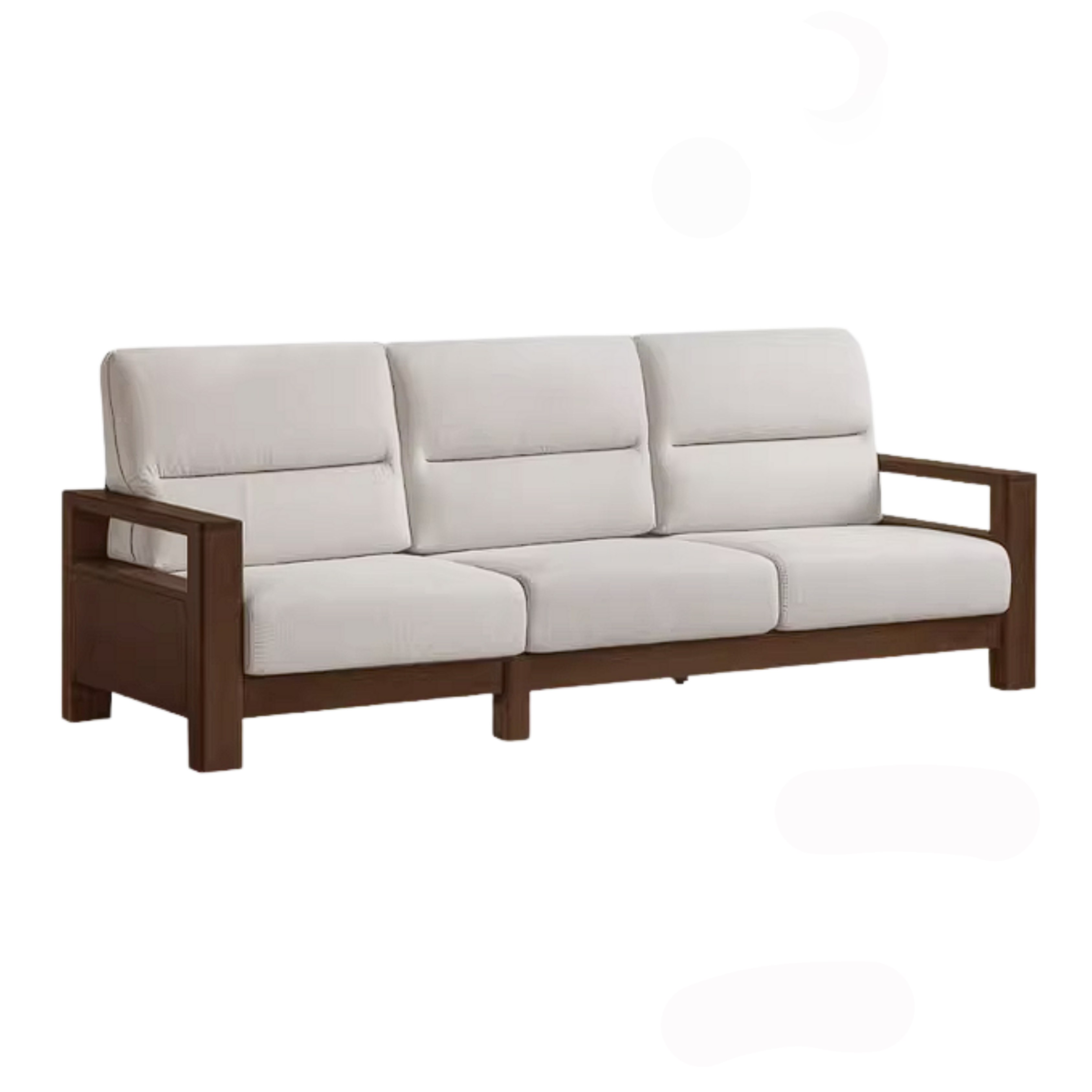 Black Walnut, Ash, Golden Sandalwood Solid Wood Corner Sofa with Fabric Upholstery