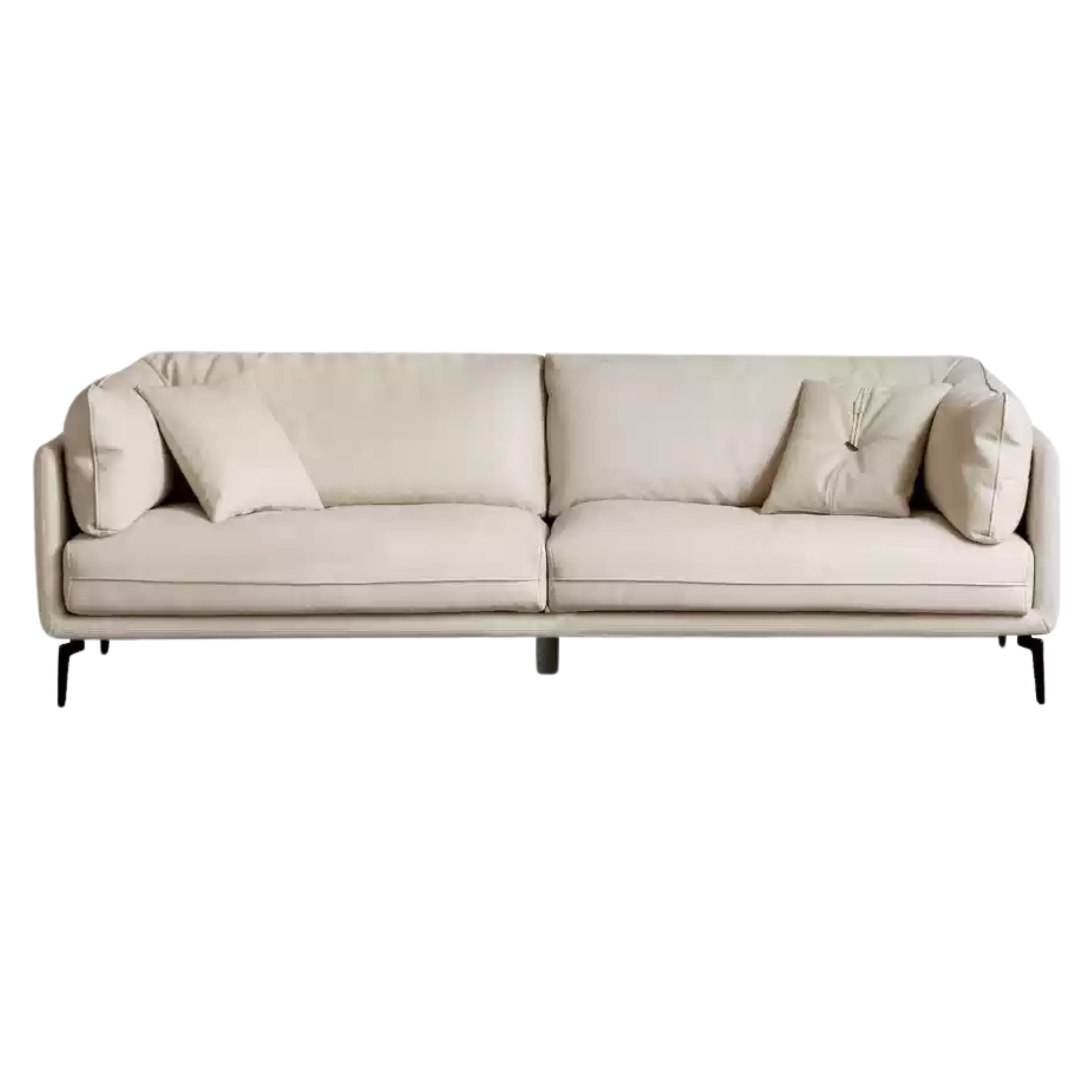 Fabric Straight Italian Down Sofa Cream Style