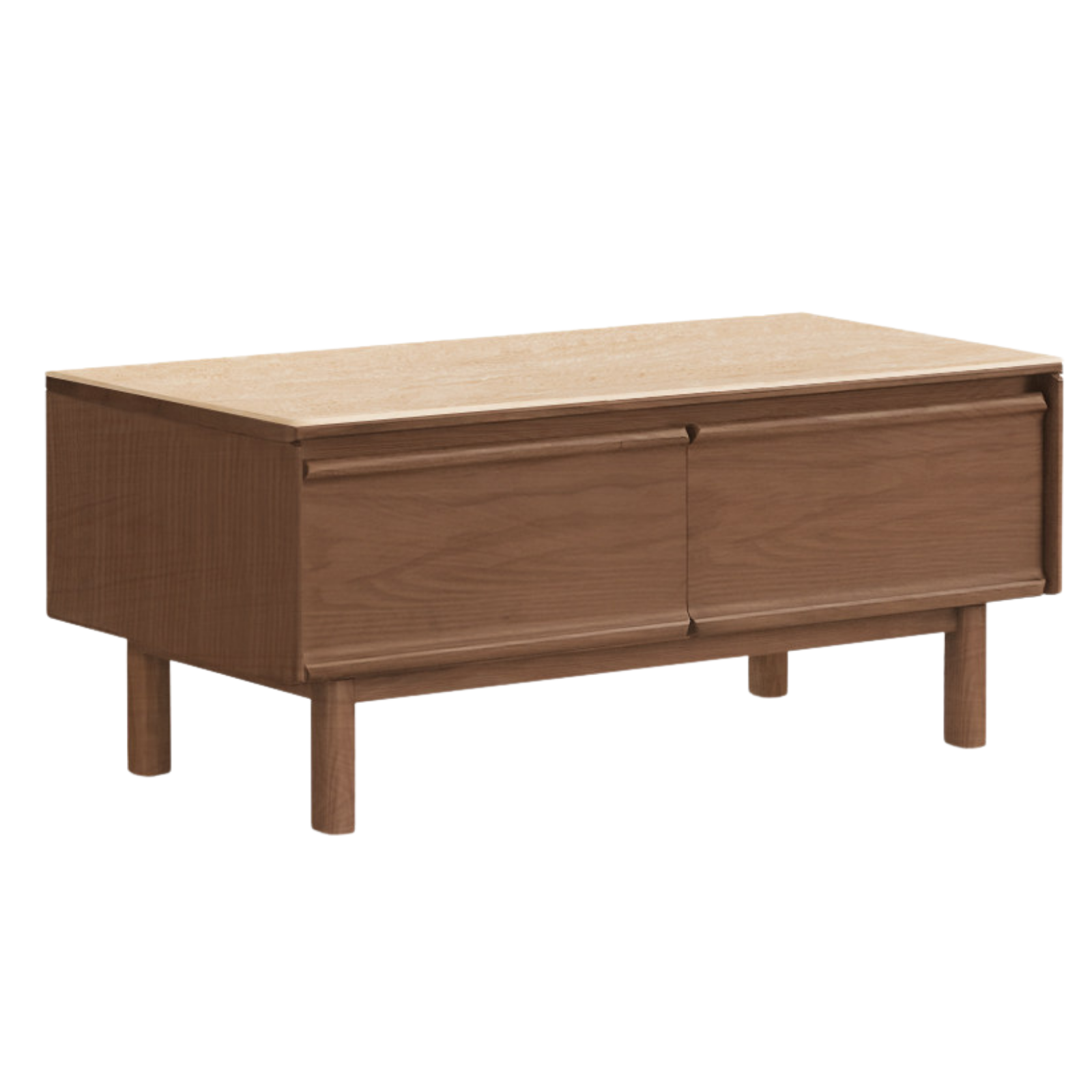 Black Walnut, Ash, Oak Solid Wood, Solid Longan Hardwood Modern Coffee Table