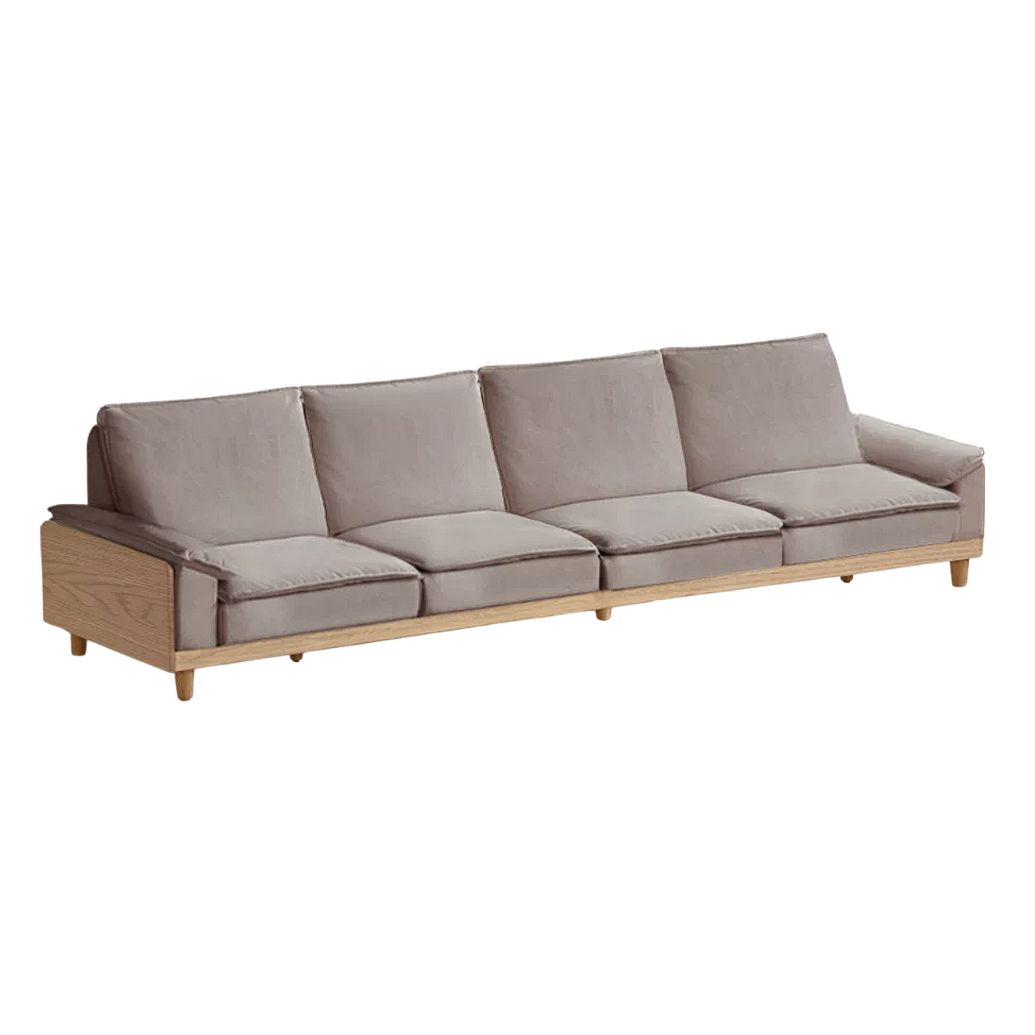 Red Oak, White Oak, Ash Solid Wood Linen Track Arm Sofa