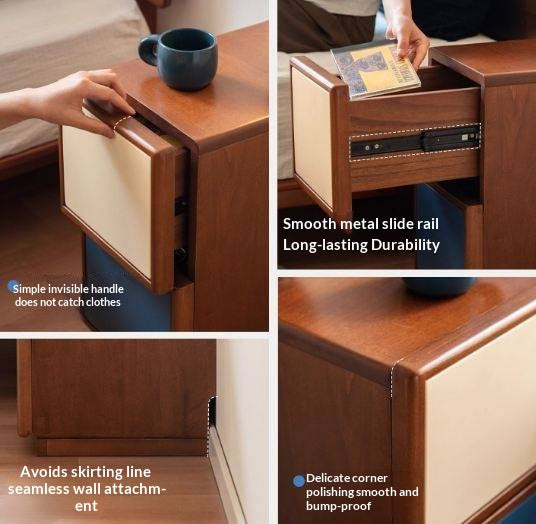 Poplar Solid Wood Nightstand Bauhaus Style