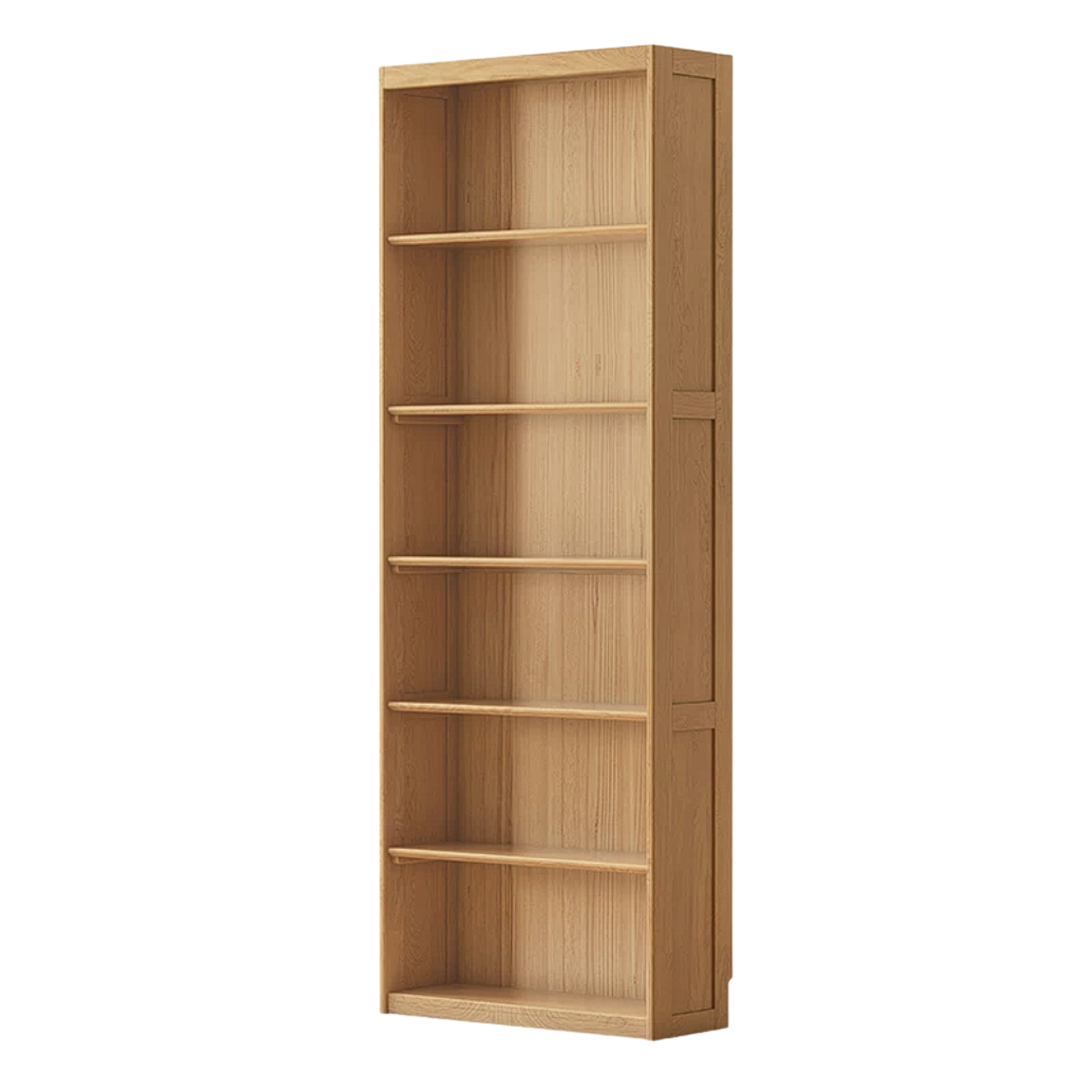 Oak Solid Wood Bookcase with Glass Doors, Large Oak Storage Cabinet for Living Room Display