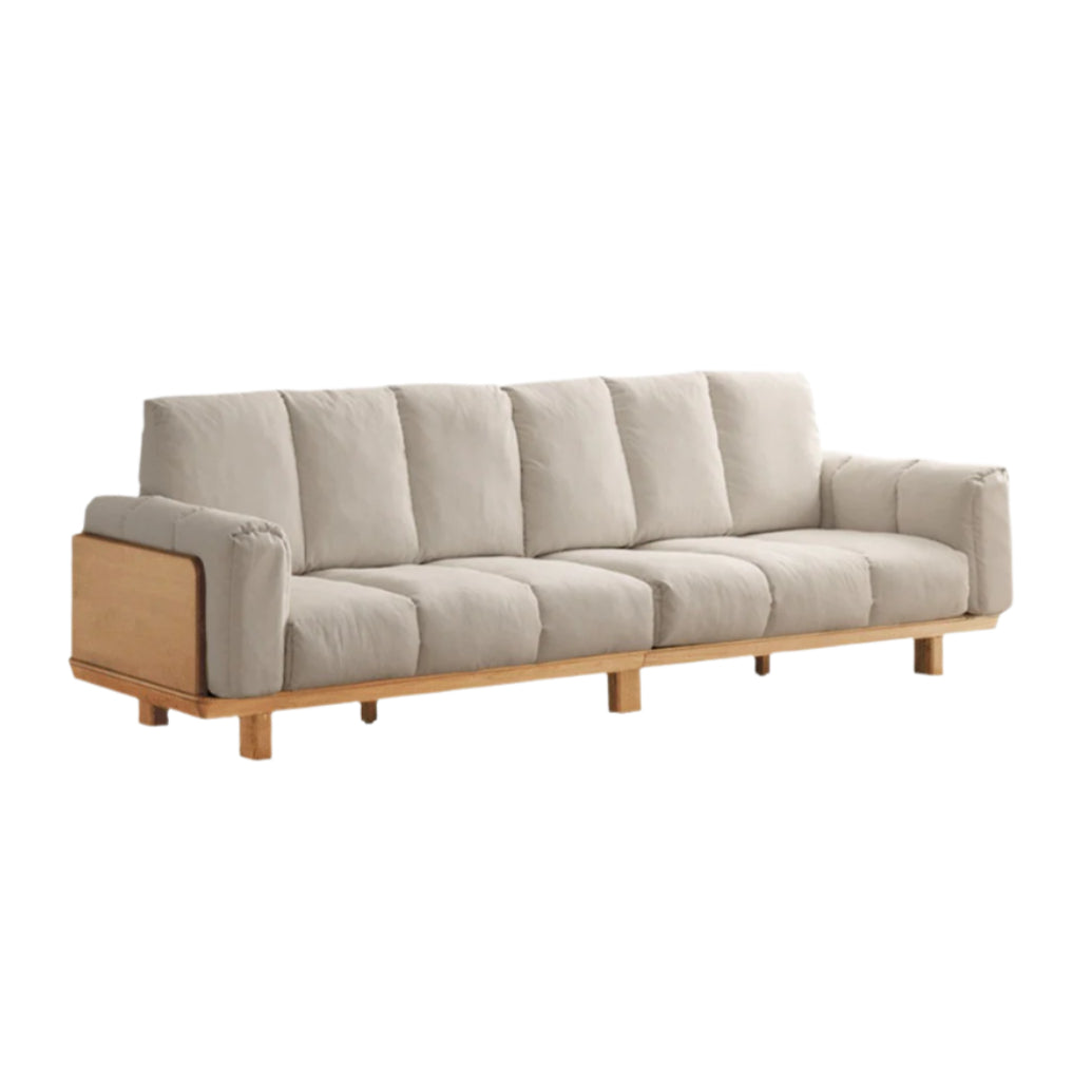 Black Walnut, Ash Solid Wood Modern Down Straight Sofa