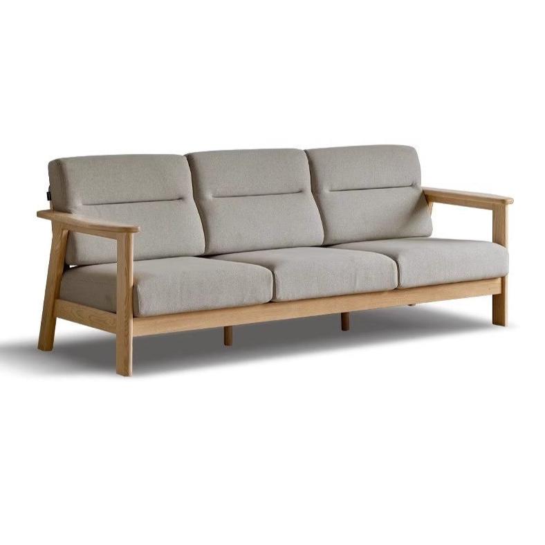 Ash Solid Wood Straight Sofa Modern