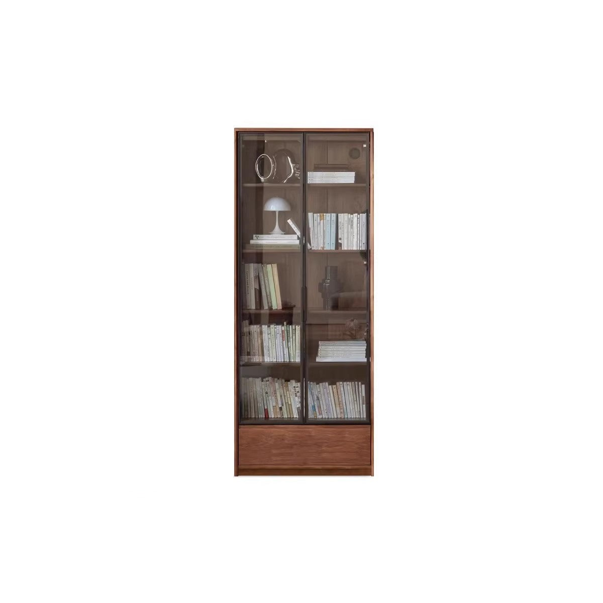 Black Walnut solid wood bookcase floor-standing free combination bookshelf<