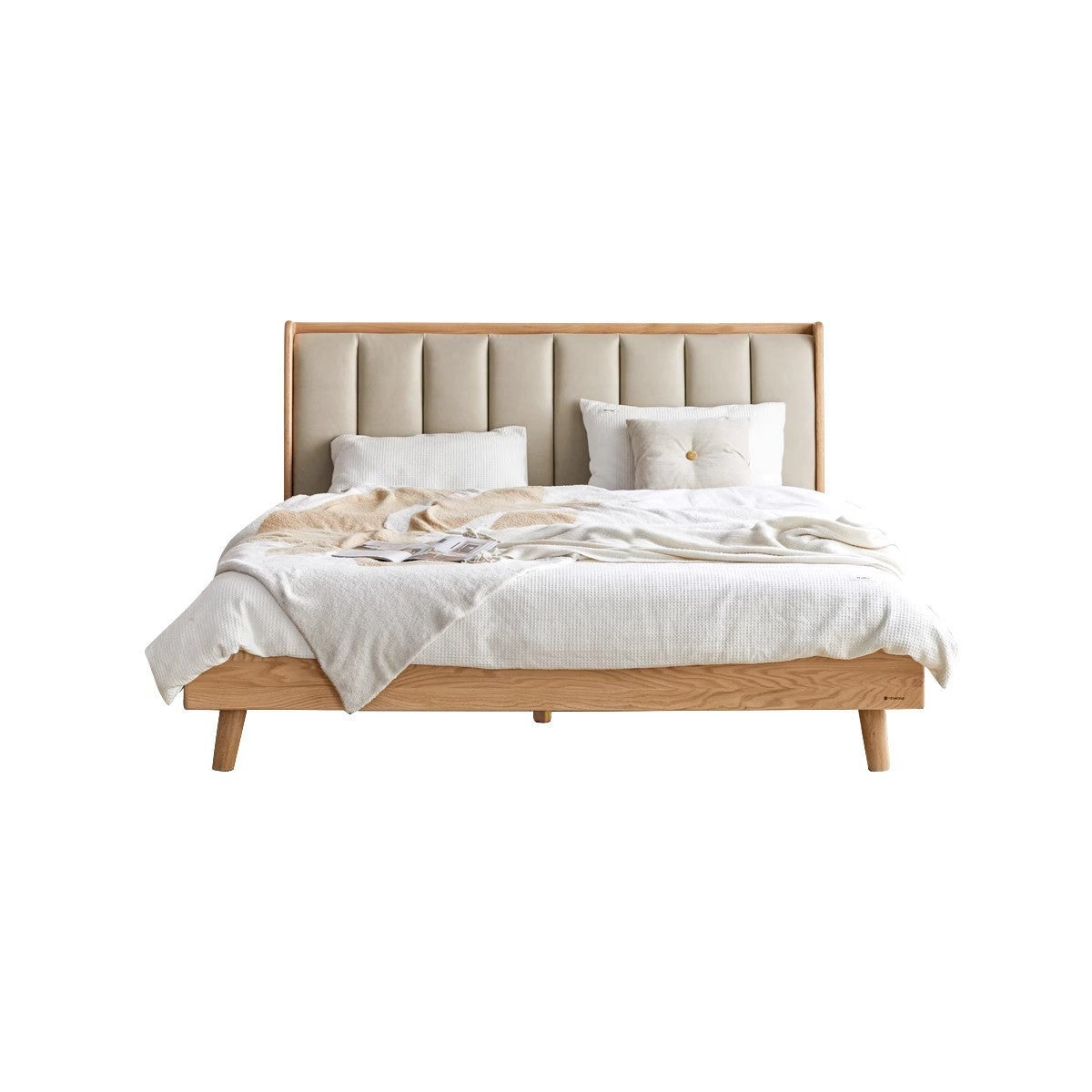 Oak, Ash Solid Wood Technology Cloth Harp Bed "
