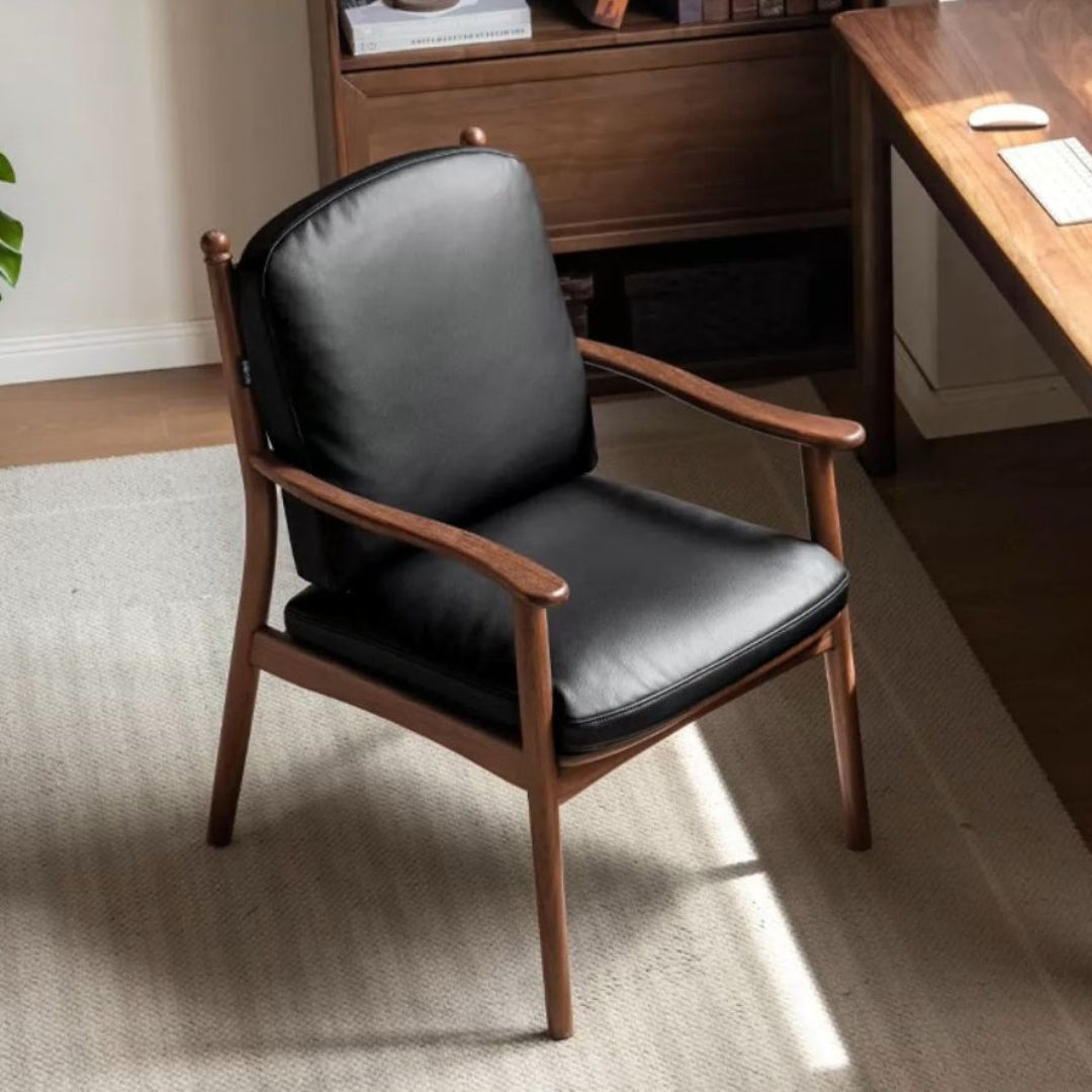 Black Walnut Solid Wood Retro Antique Backrest Chair