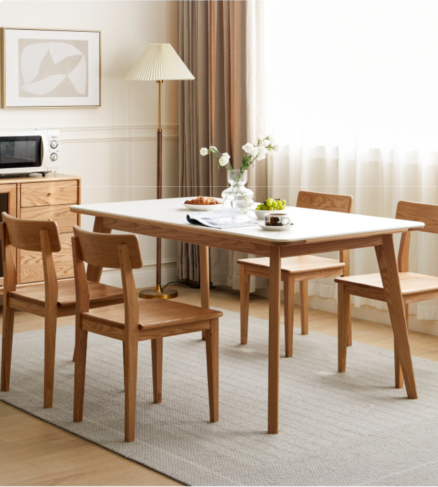Set 4 pcs Solid Rubberwood, Ash, White Ash, Oak, Birch, South American Walnut Solid Wood Dining Chair
