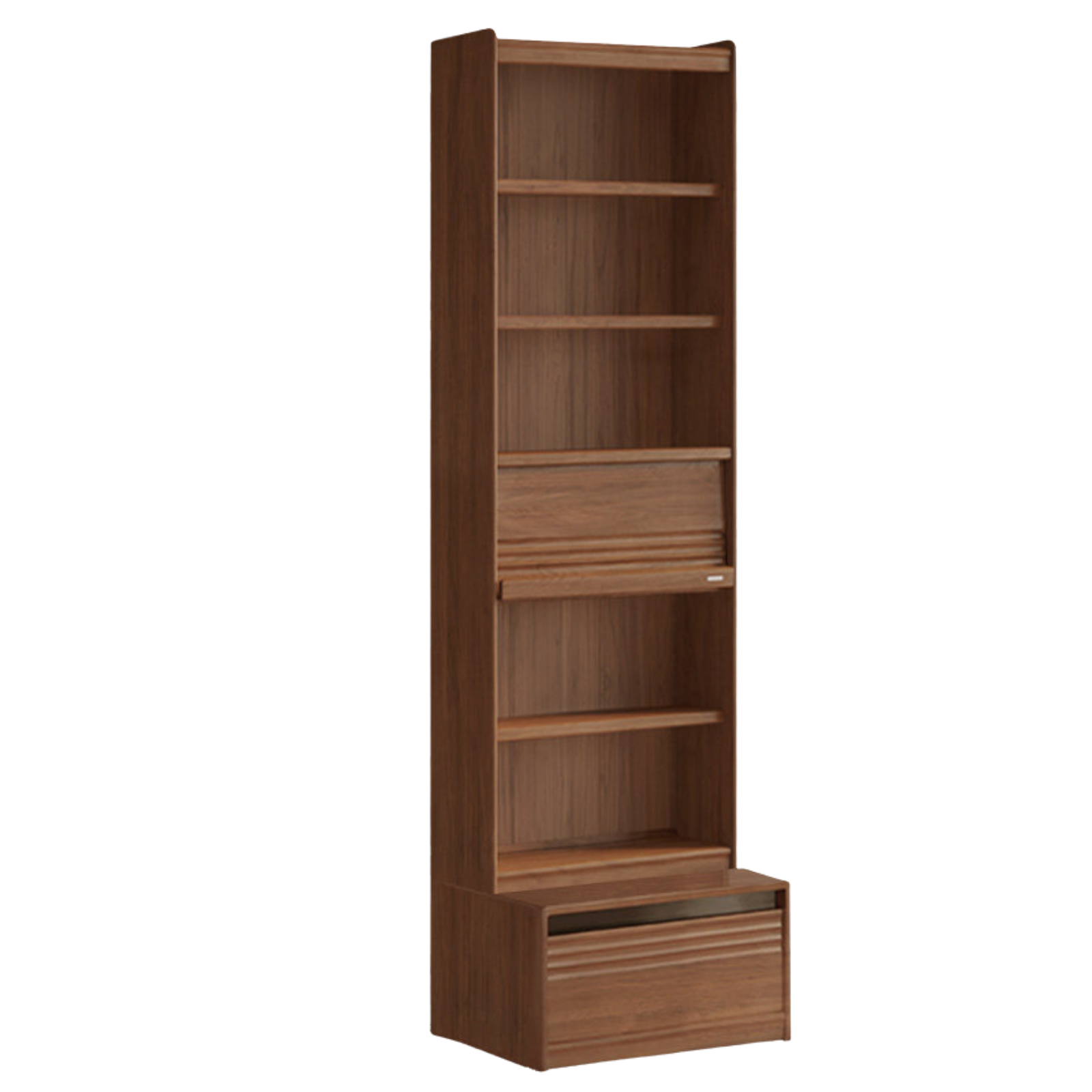 Black Walnut, Sandalwood, Oak, Ash Solid Wood Combination Bookcase with Floor Display and Luxury Storage