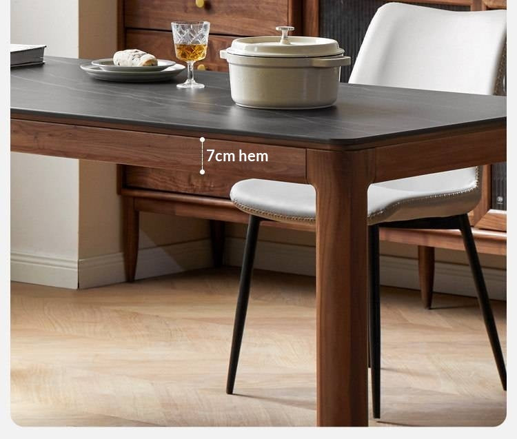 Black Walnut, Sandalwood Solid Wood Rock Slab Dining Table