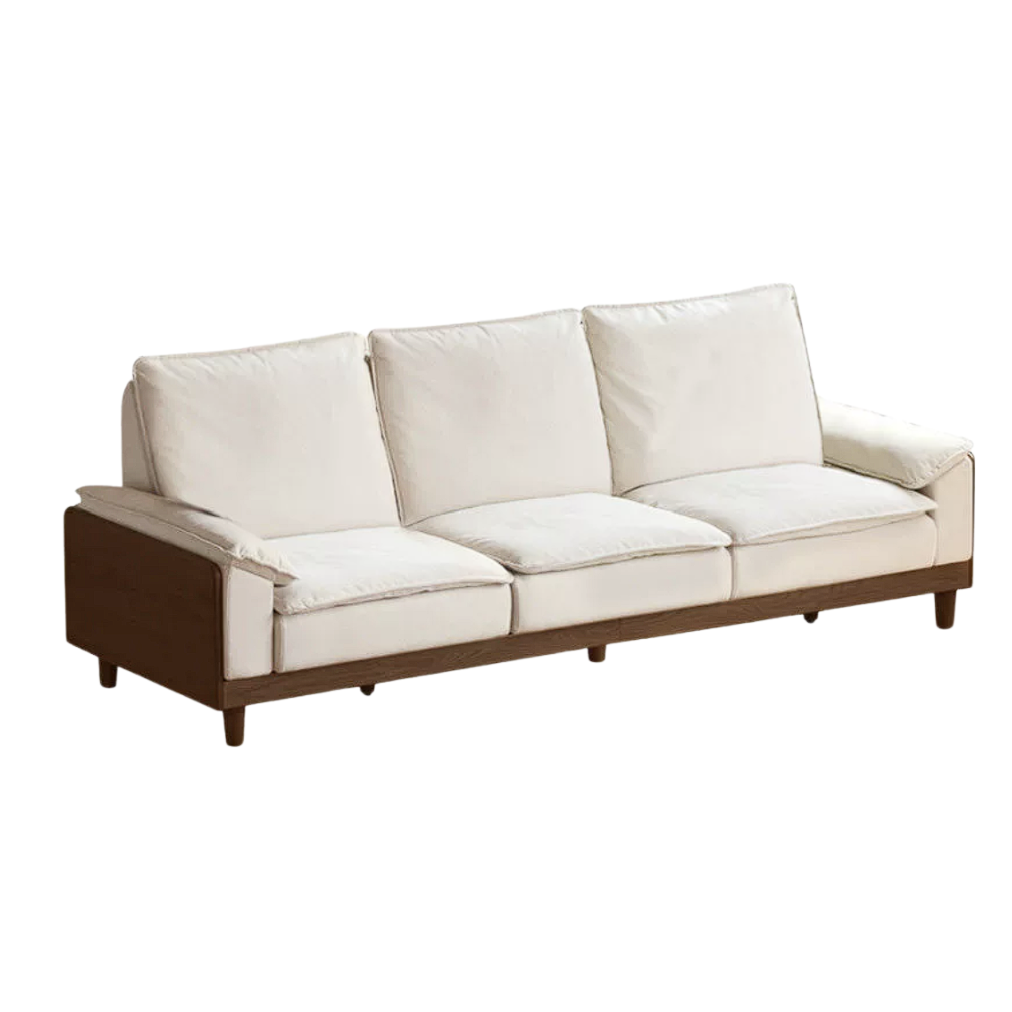 Red Oak, White Oak, Ash Solid Wood Linen Track Arm Sofa