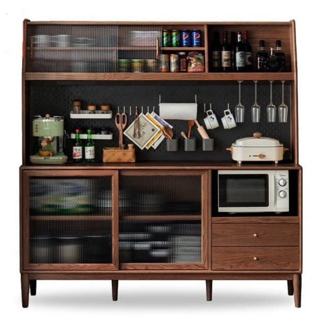 Ash solid wood sideboard high wine cabinet buffet-