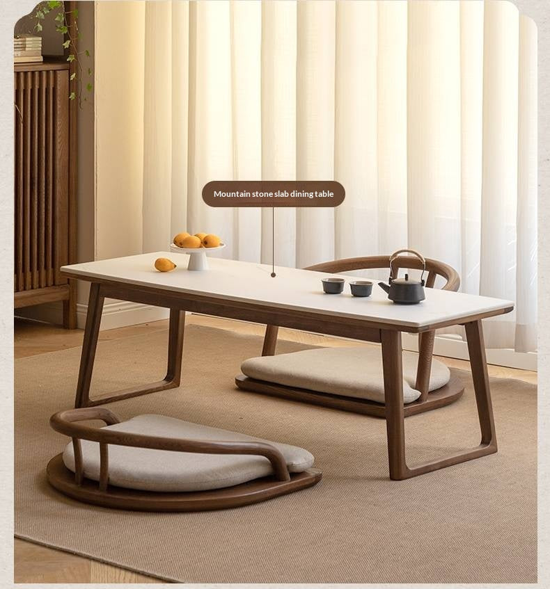 Black Walnut, Ash Solid Wood Tatami Soft Backrest Meditation Chair