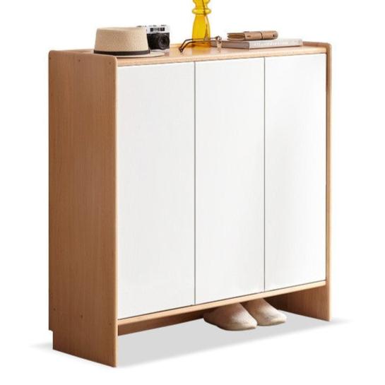 Poplar Solid Wood Shoe Small Unit White Entry Cabinet