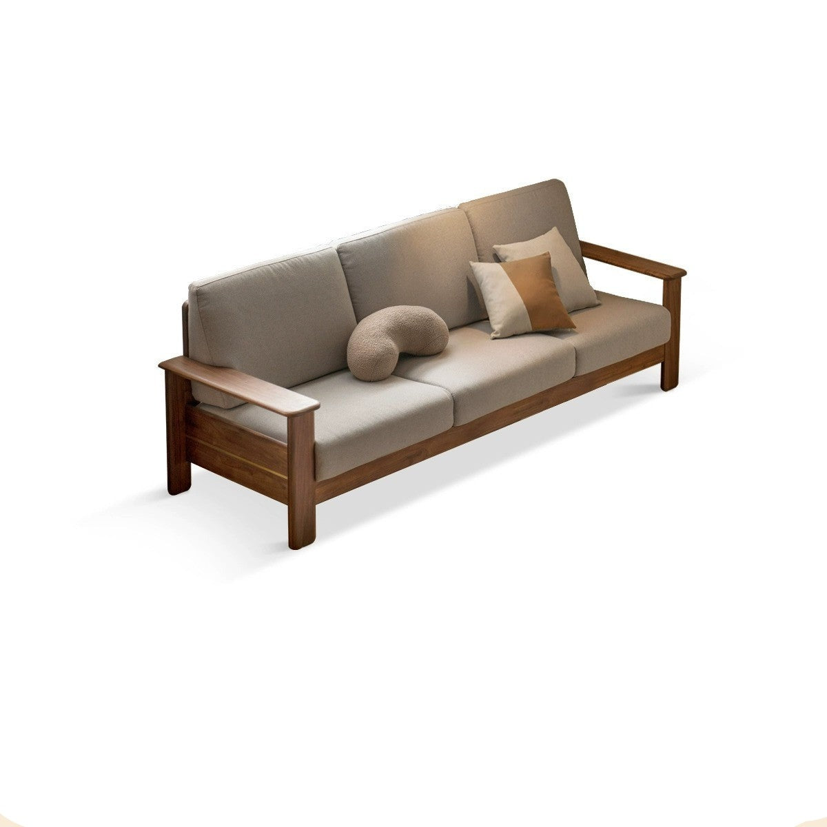 Black walnut solid wood Nordic large-sized high-back sofa-