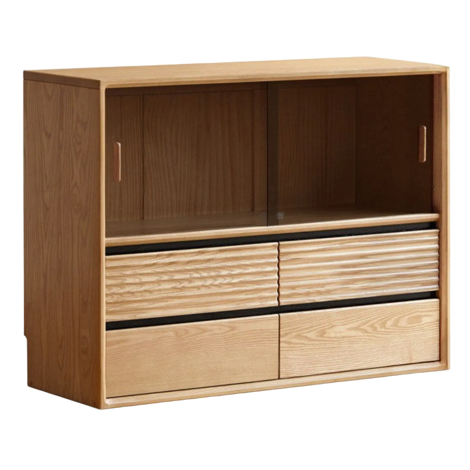 Ash, White Ash, Oak Solid Wood Combination Module Bookcase))