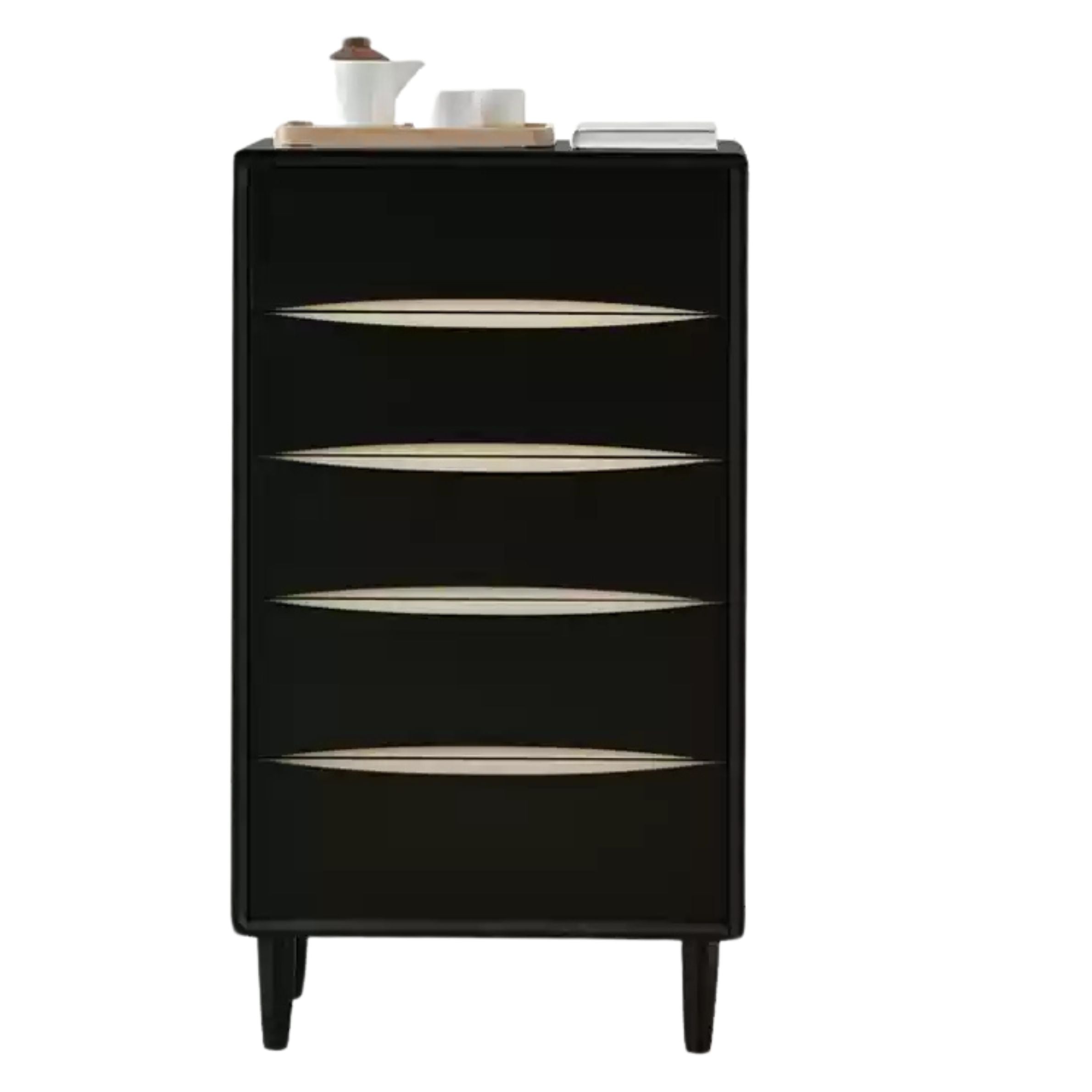 Rubber Solid Wood Modern Drawer Cabinet