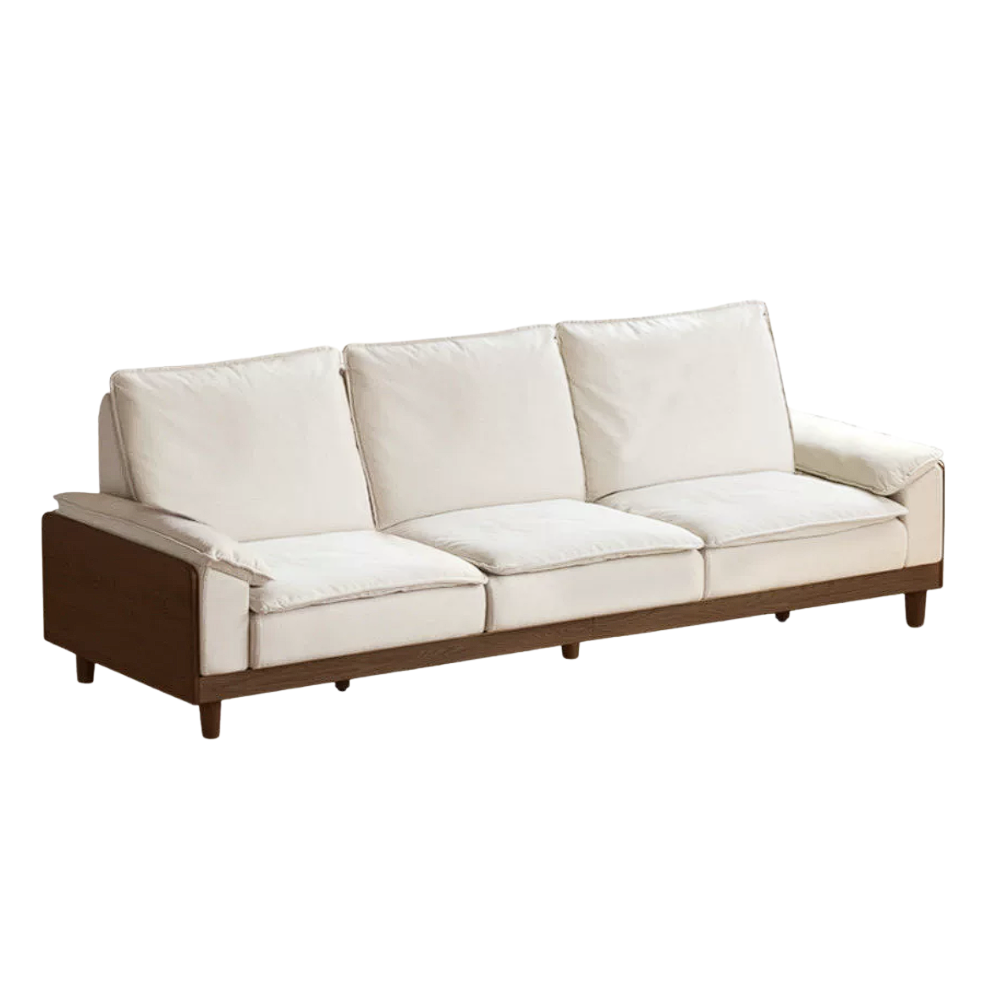 Red Oak, White Oak, Ash Solid Wood Linen Track Arm Sofa