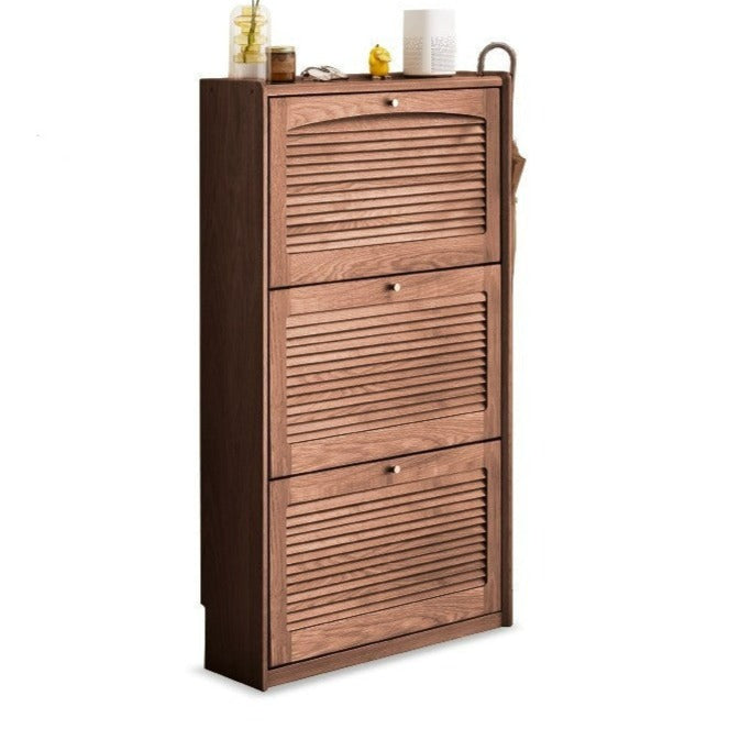 Oak Solid Wood Narrow Shoe Cabinet-Thin Porch Cabinet: