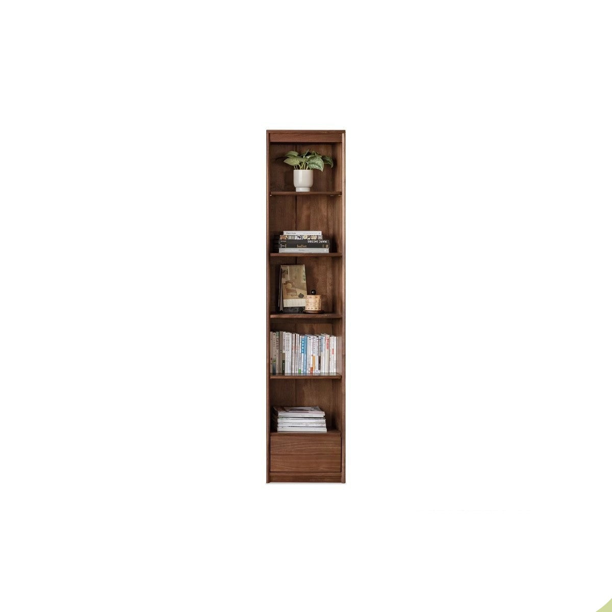 Black Walnut Solid Wood Bookcase Display Glass Door Storage Cabinet"