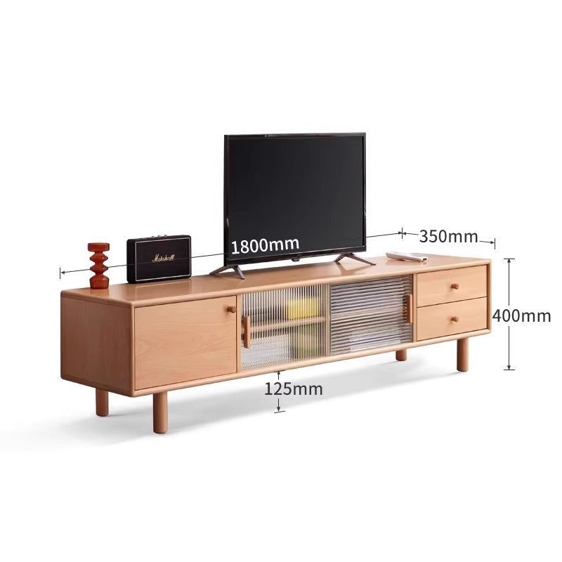 European Beech solid wood TV cabinet"