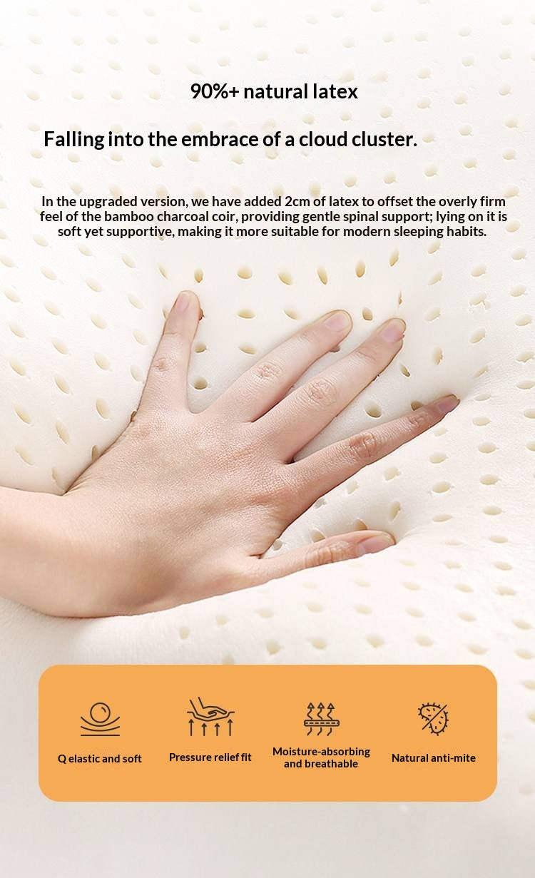 Eco-Friendly Coconut Palm and Bamboo Charcoal Latex Mattress — Zero-Glue, Antibacterial, Breathable, Thin Design