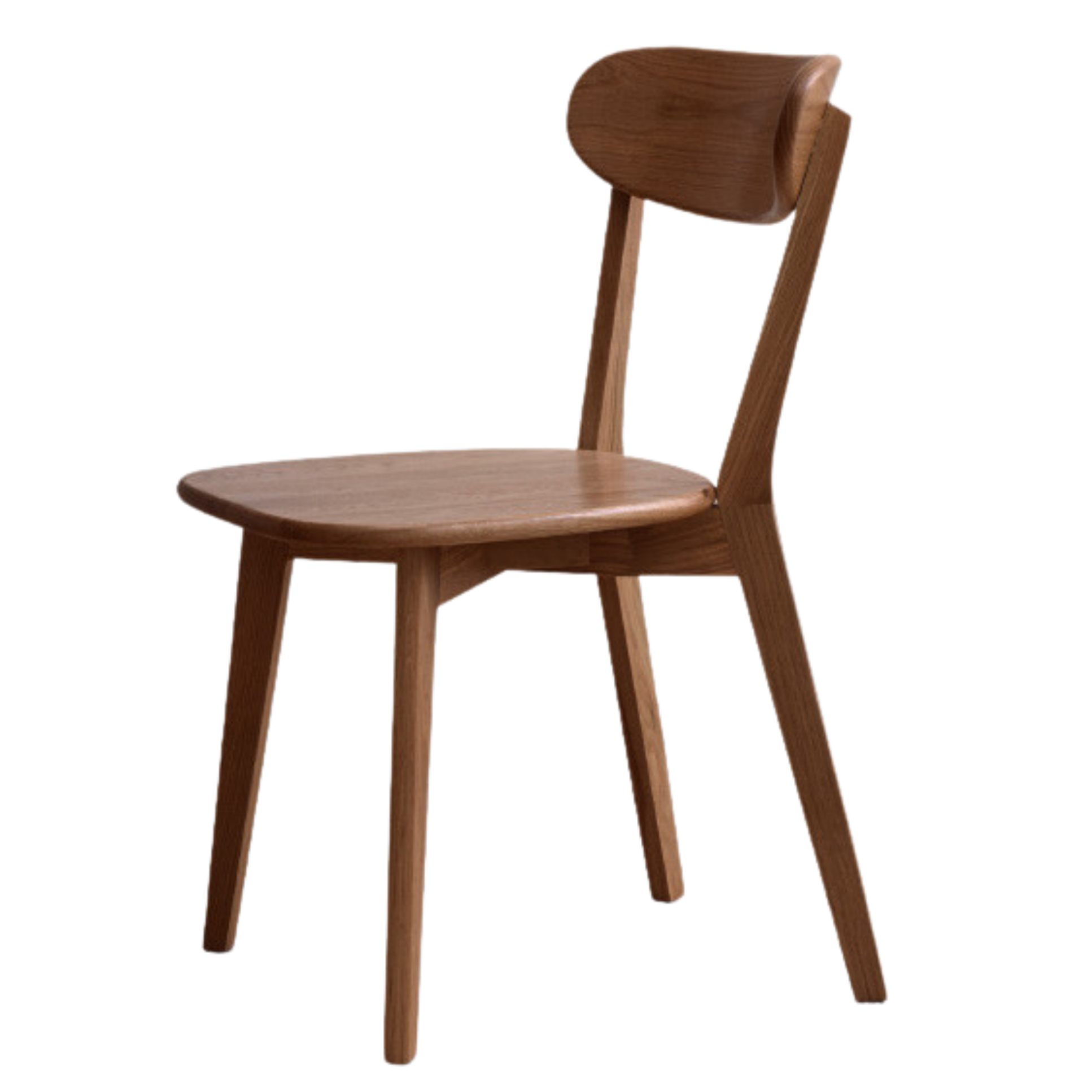 Ash, Oak, Beech, Cherry Solid Wood Curved Backrest Dining Chair