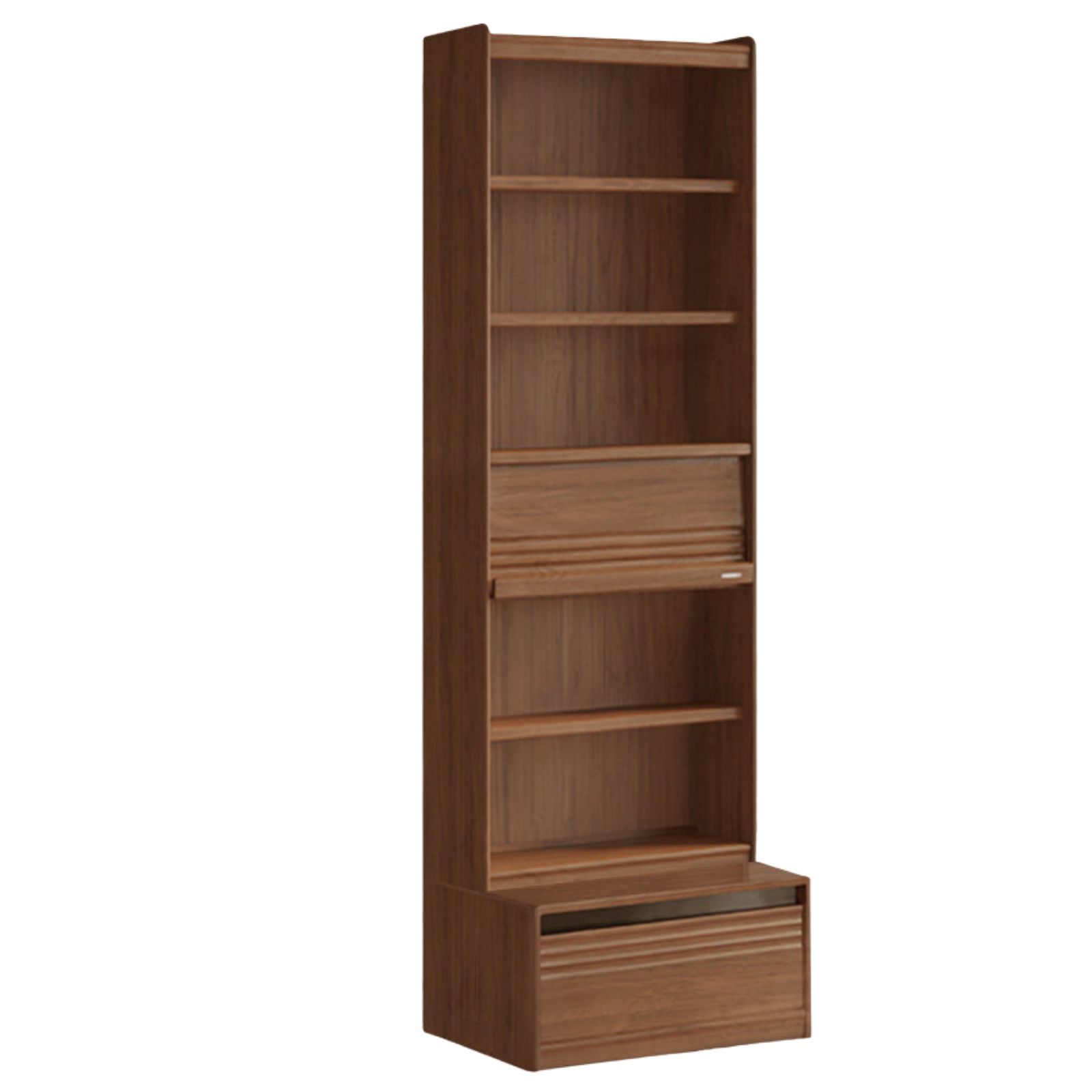 Black Walnut, Sandalwood, Oak, Ash Solid Wood Combination Bookcase with Floor Display and Luxury Storage