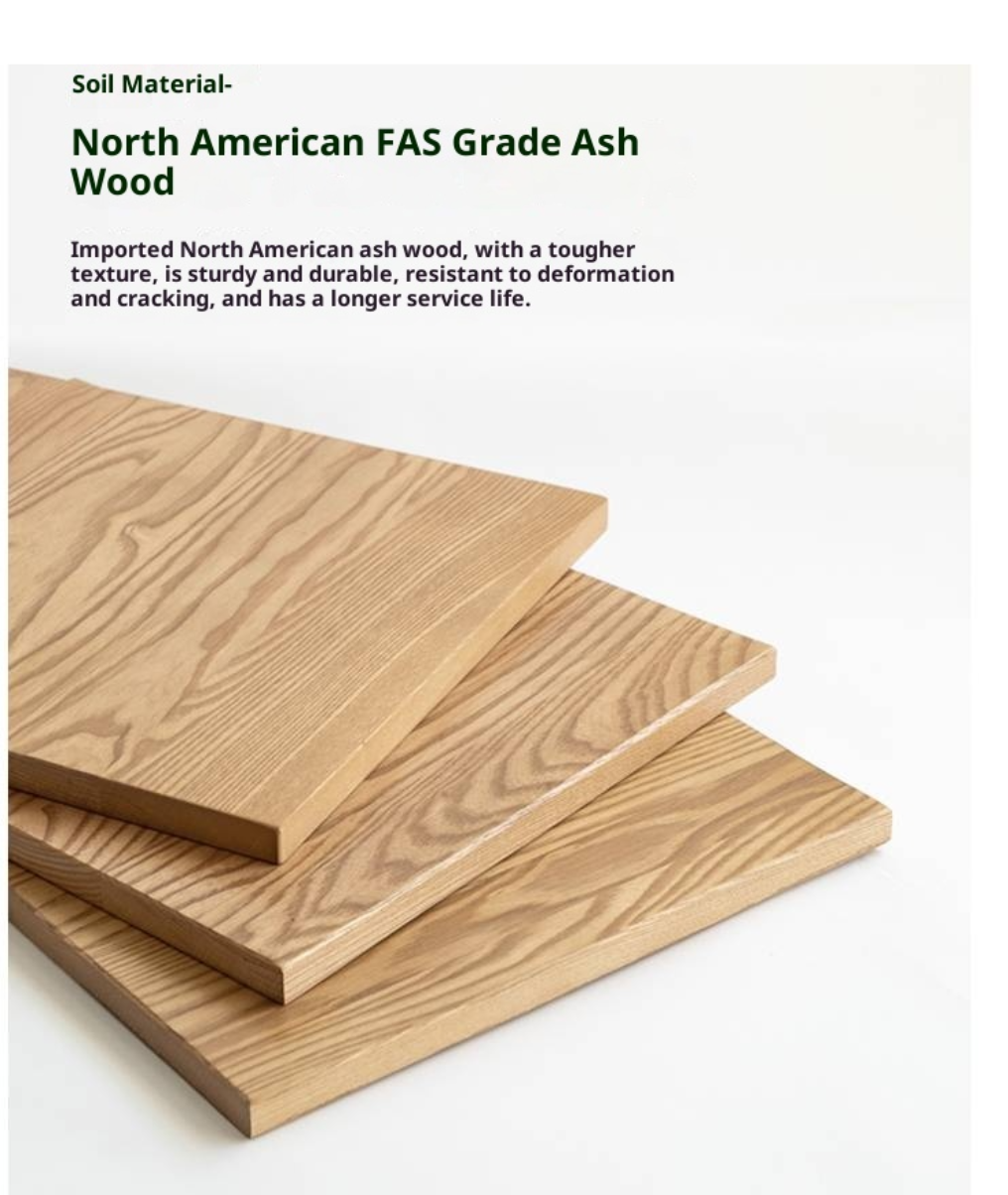 Ash Solid Wood White Wax Rock Plate Sideboard