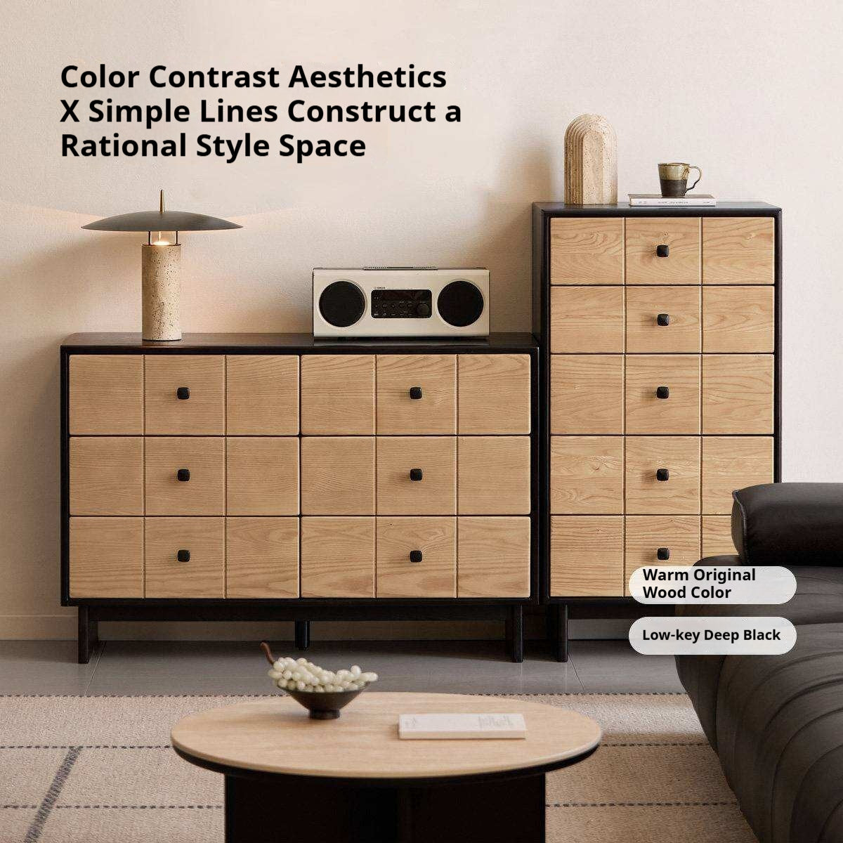 Ash Solid Wood Modern Chest of Drawers