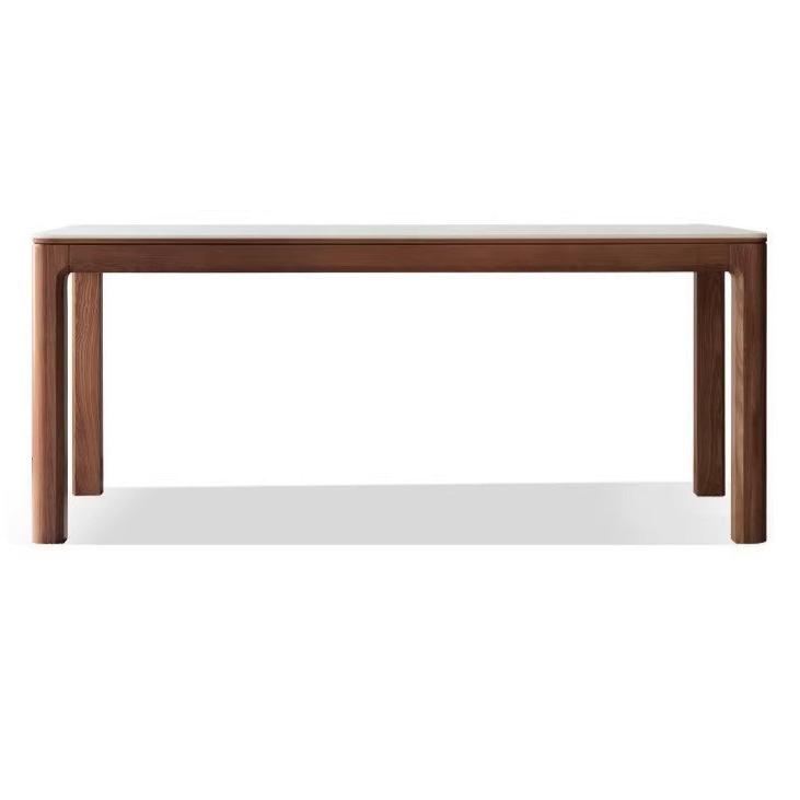 Ash solid Wood Rock Plate Brown Dining Table