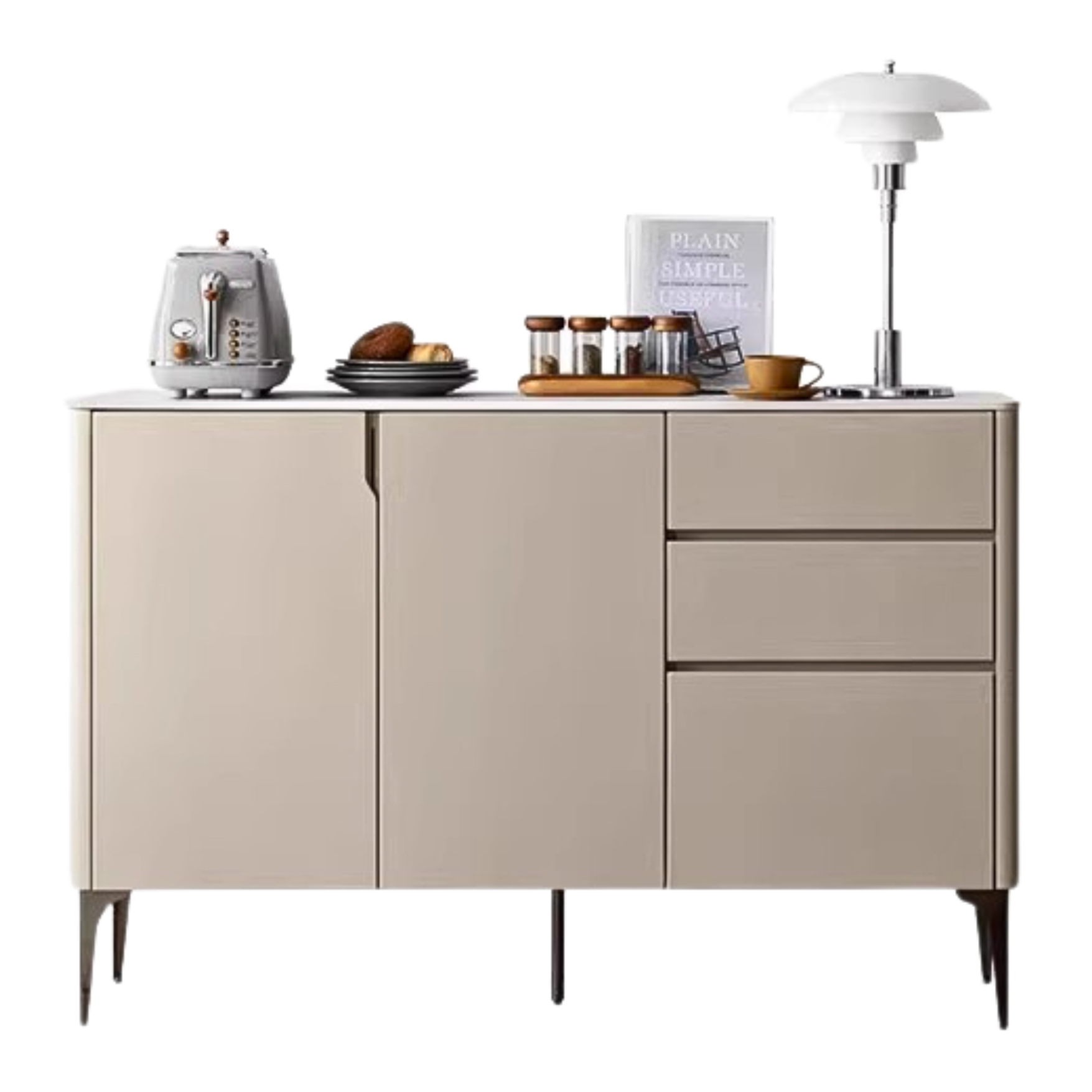 Poplar solid wood light luxury dining sideboard,