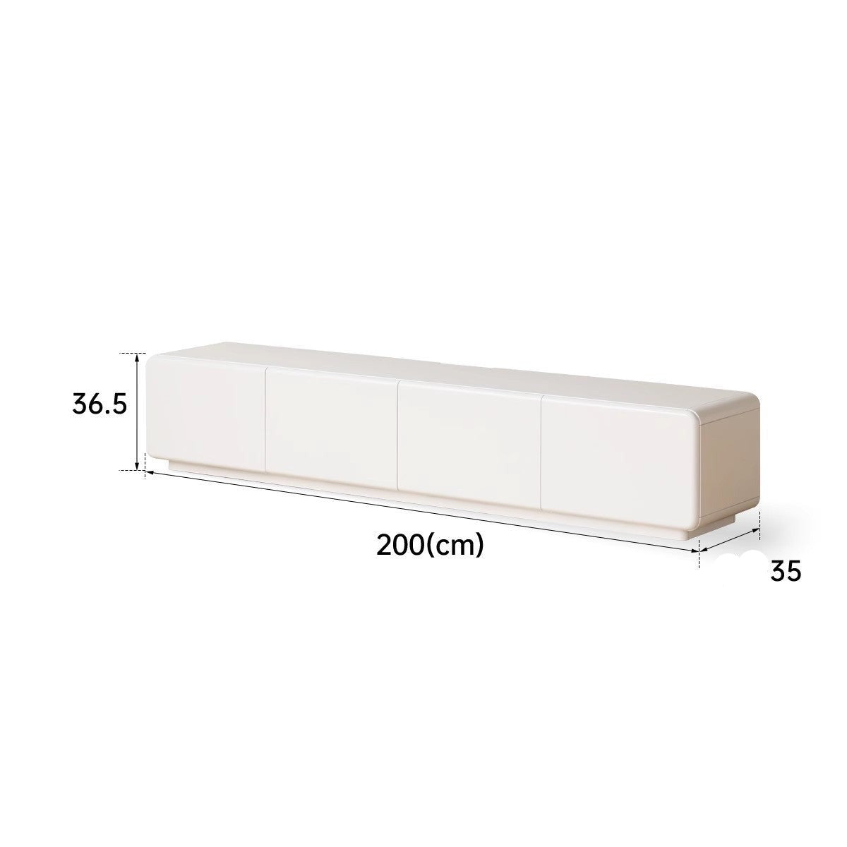 Poplar solid wood Floor TV cabinet cream style