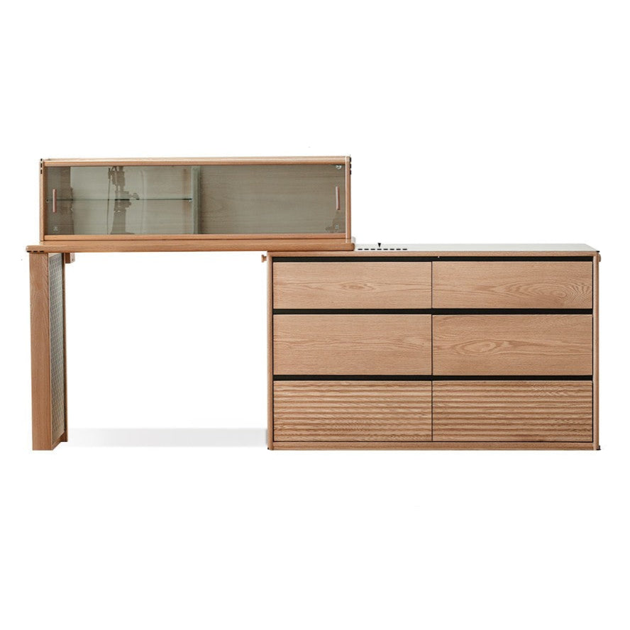 Oak Solid Wood Modern Telescopic Dressing Table